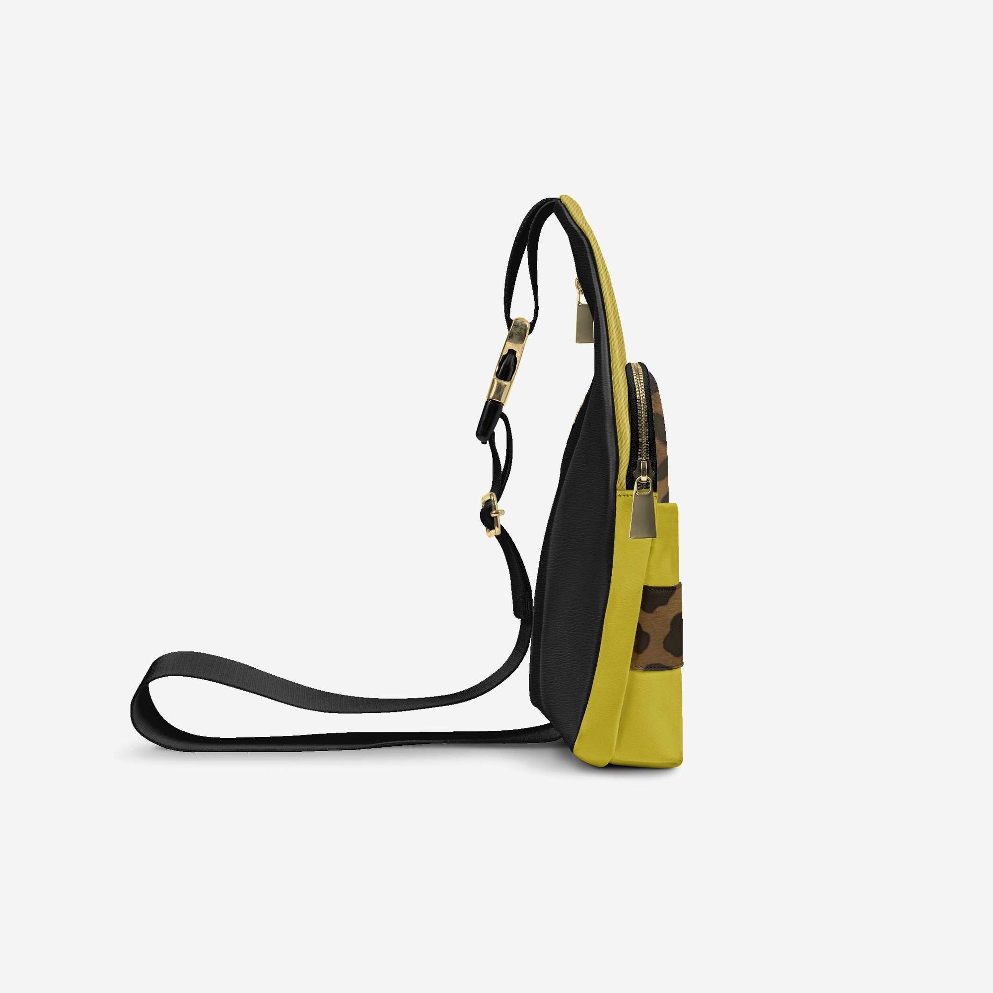 ELEGANT CROSSBODY DESIGNER LUXE BAG Leopard & Mustard