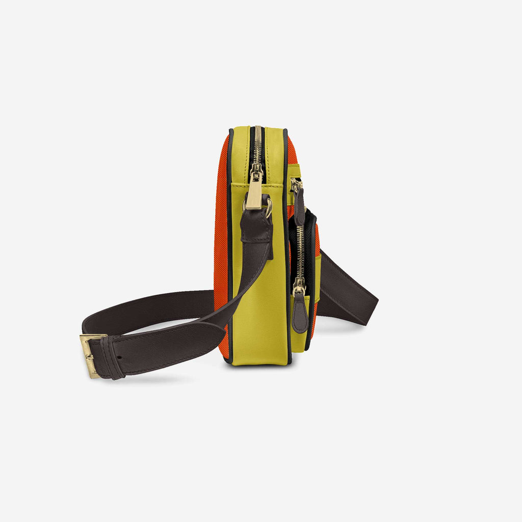 CROSS-BODY DESIGNER SHOULDERBAG Mustard, Orange, & Black