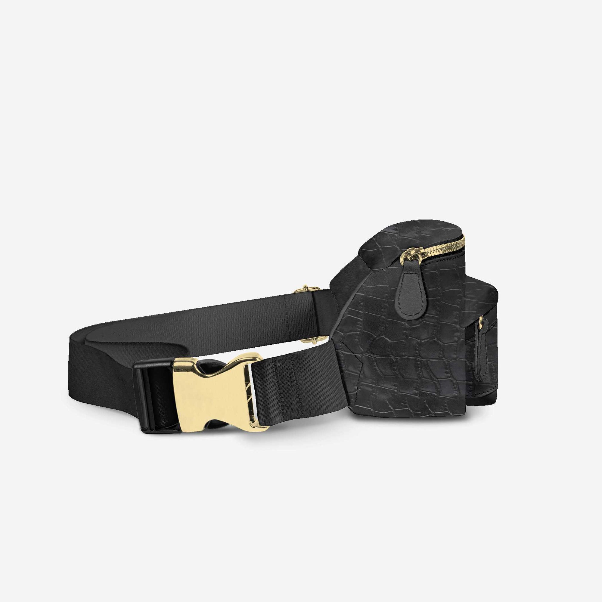 DESIGNER LUXE MULTI-POCKET BELT BAG Black