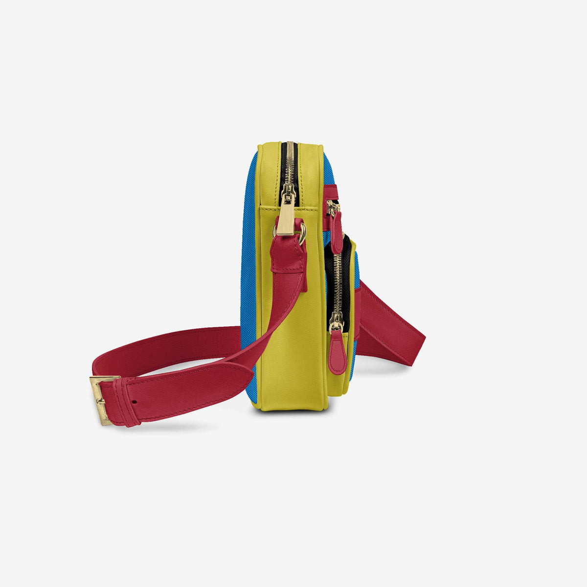 Cross-Body Designer Shoulder Bag Canary, Santa Claus & Textile Electric Blue – Color Without Limits