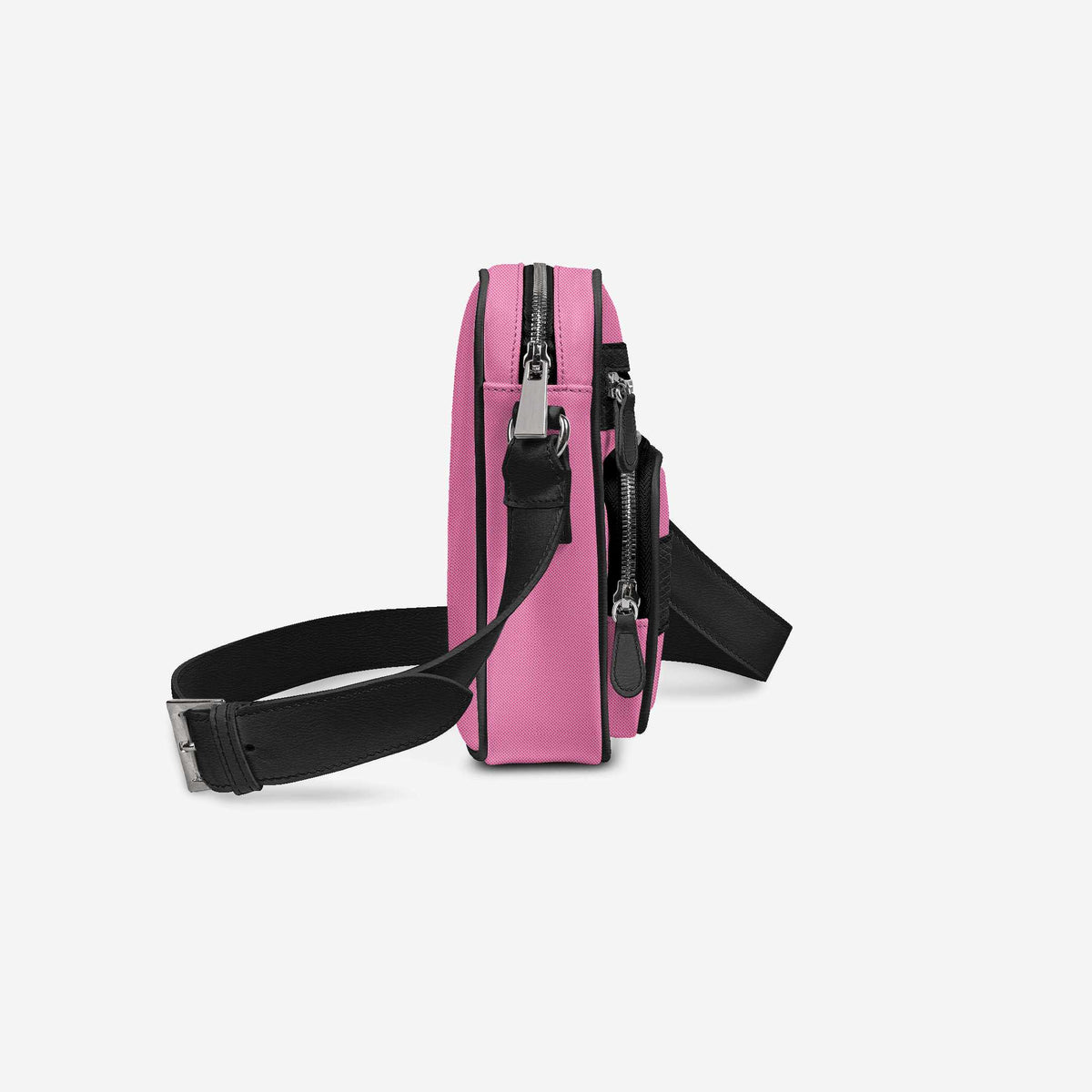 Cross-Body Designer Shoulder Bag Textile Pink & Python Print Black – Bold Texture Meets Everyday Luxury