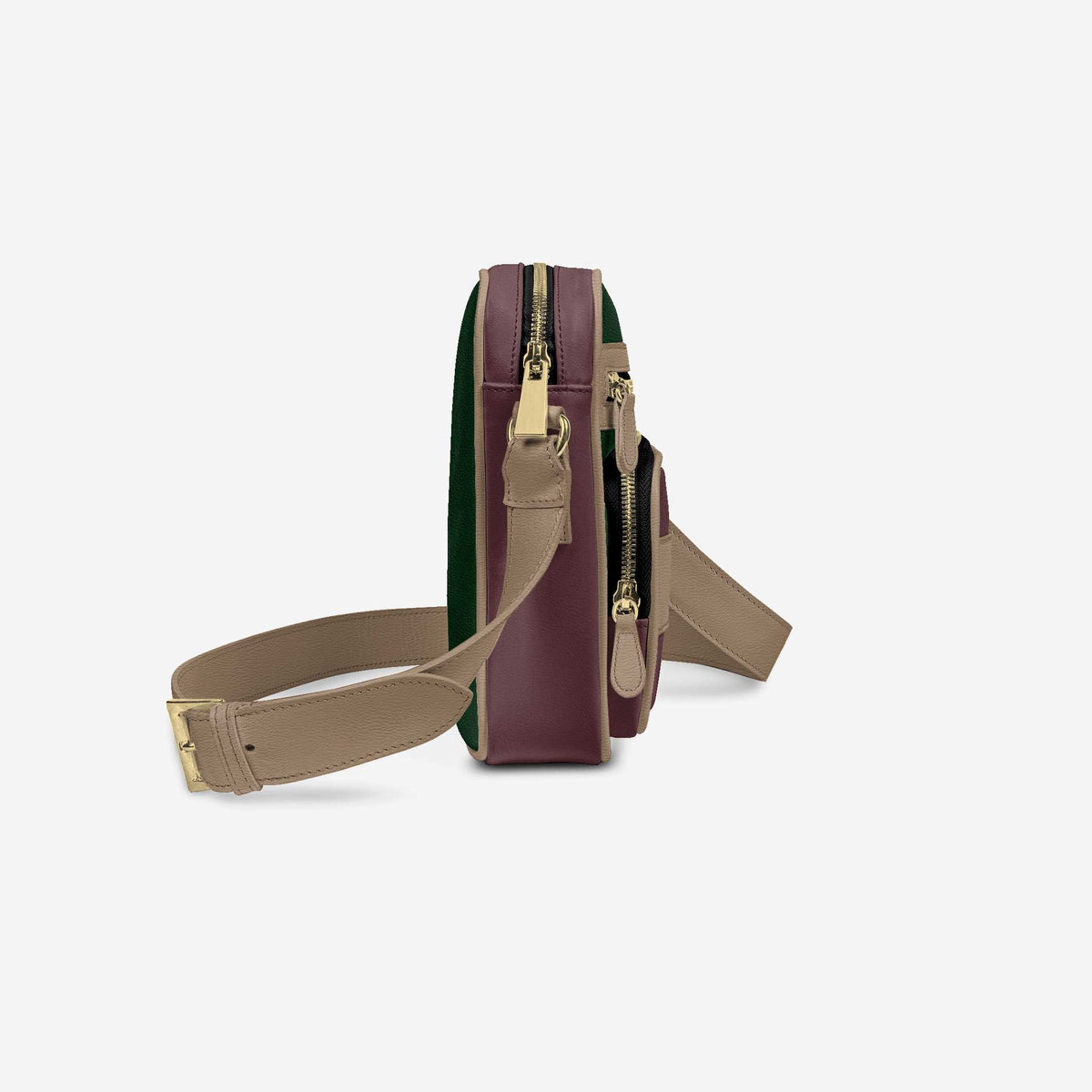 Cross-Body Designer Shoulder Bag Wine, Mouton, Serpentine & Black – Bold Texture Meets Italian Luxury