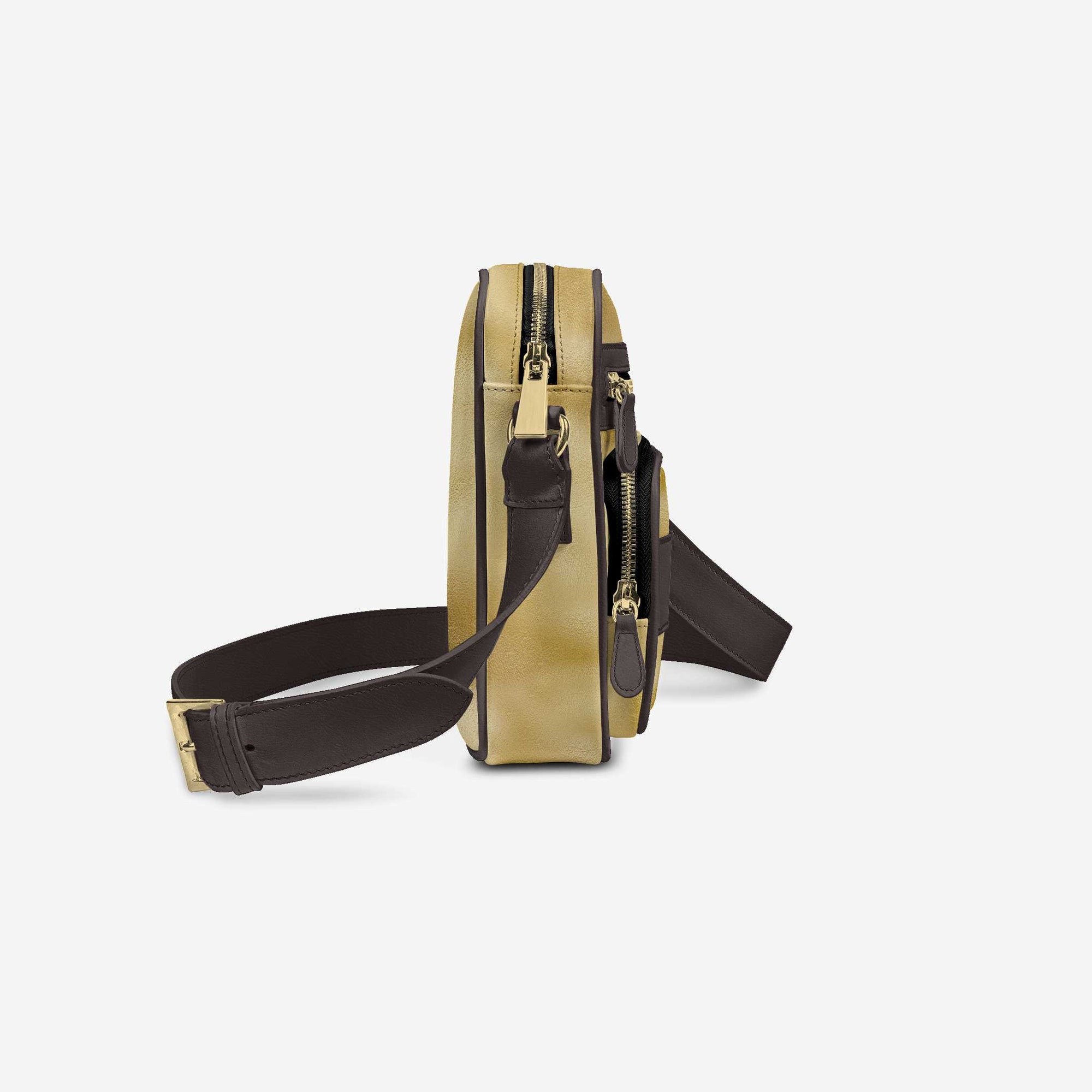 Cross-Body Designer Shoulder Bag Gold & Tobacco – Luxury Meets Everyday Functionality