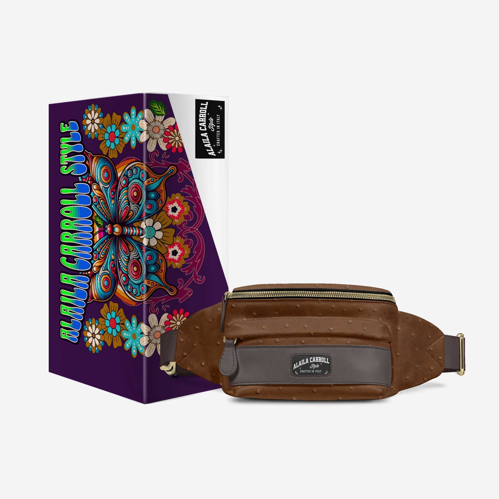 DESIGNER LUXE MULTI-POCKET BELT BAG BROWN