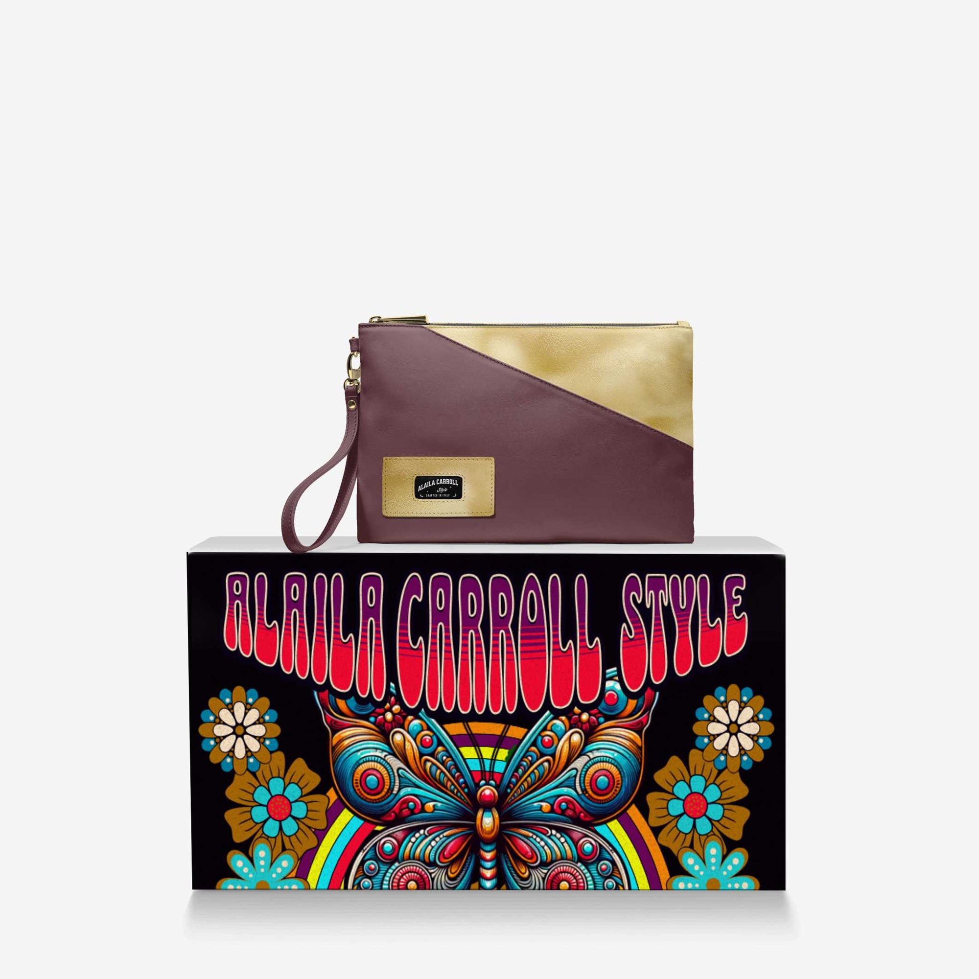 Luxury Multiuse Designer Small Bag – Gold & Wine