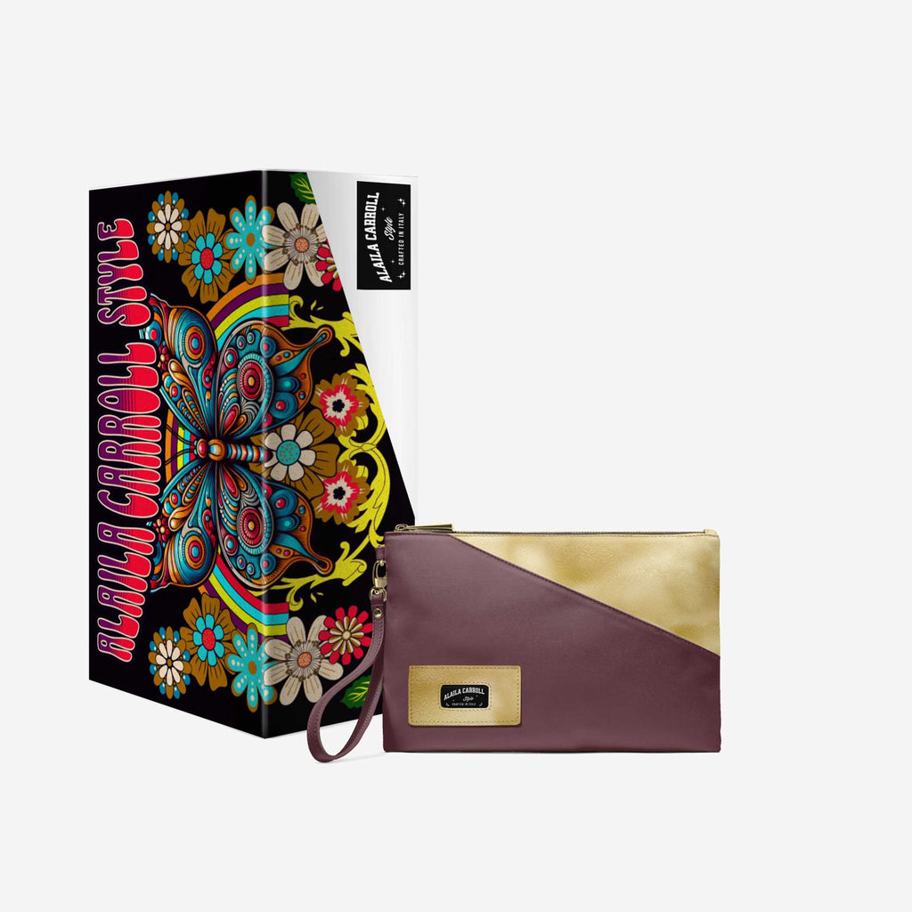 Luxury Multiuse Designer Small Bag – Gold & Wine