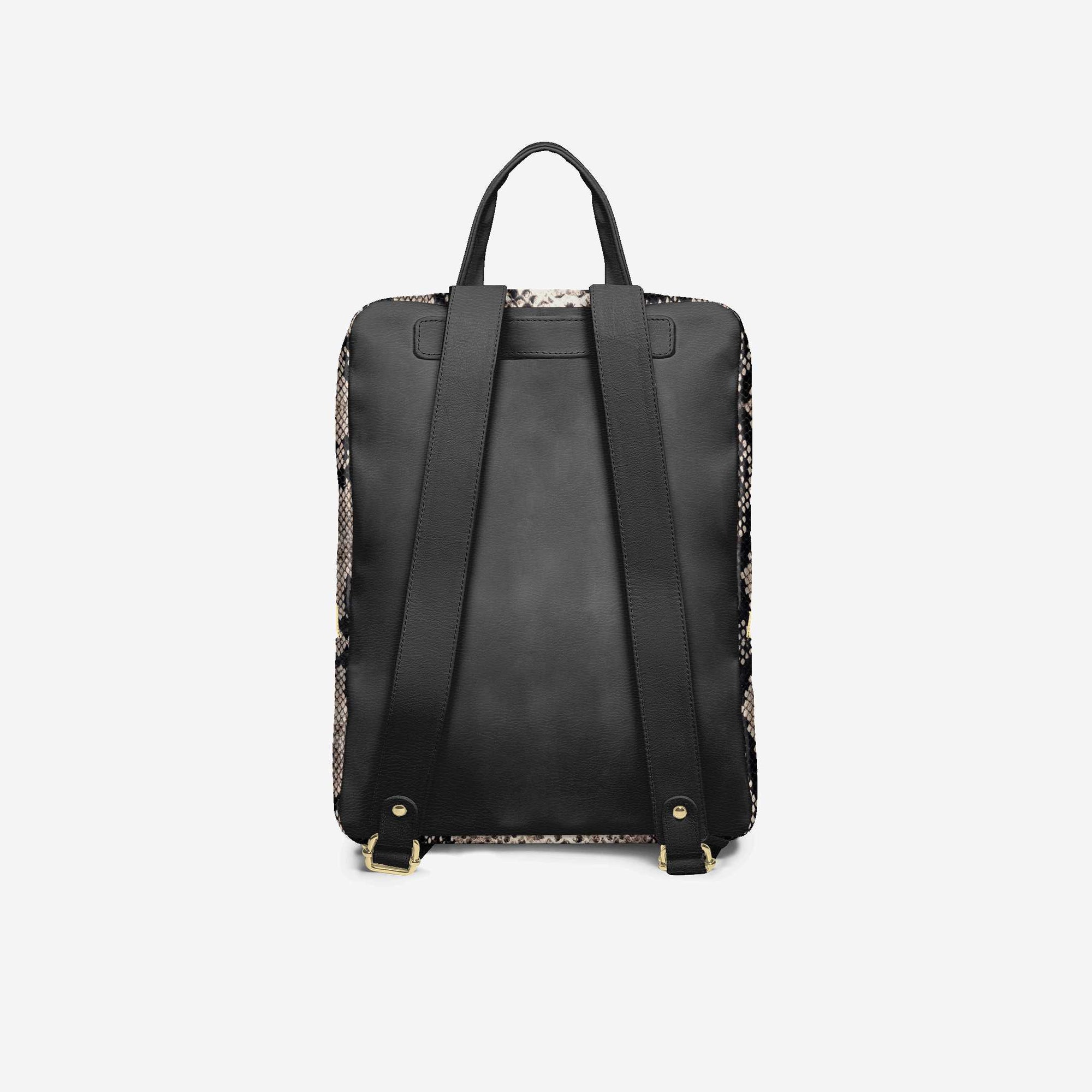 DESIGNER LUXE URBAN ZIP BACKPACK Black & Python