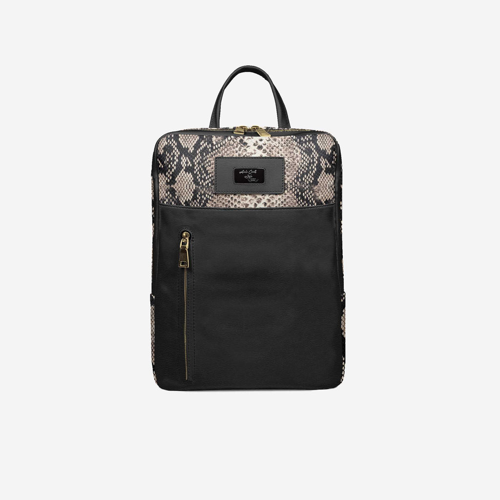 DESIGNER LUXE URBAN ZIP BACKPACK Black & Python