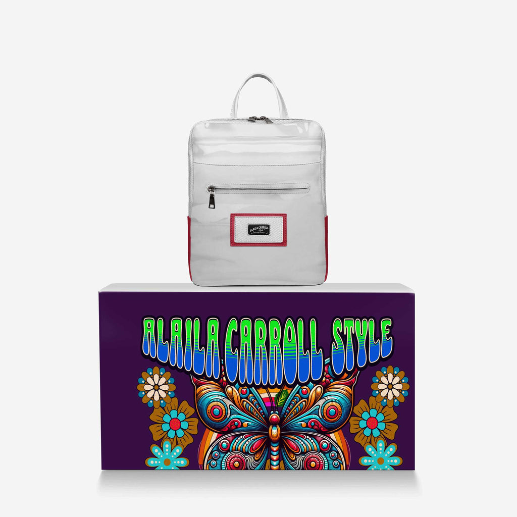 DESIGNER LUXE URBAN MINIMAL BACKPACK Red & White