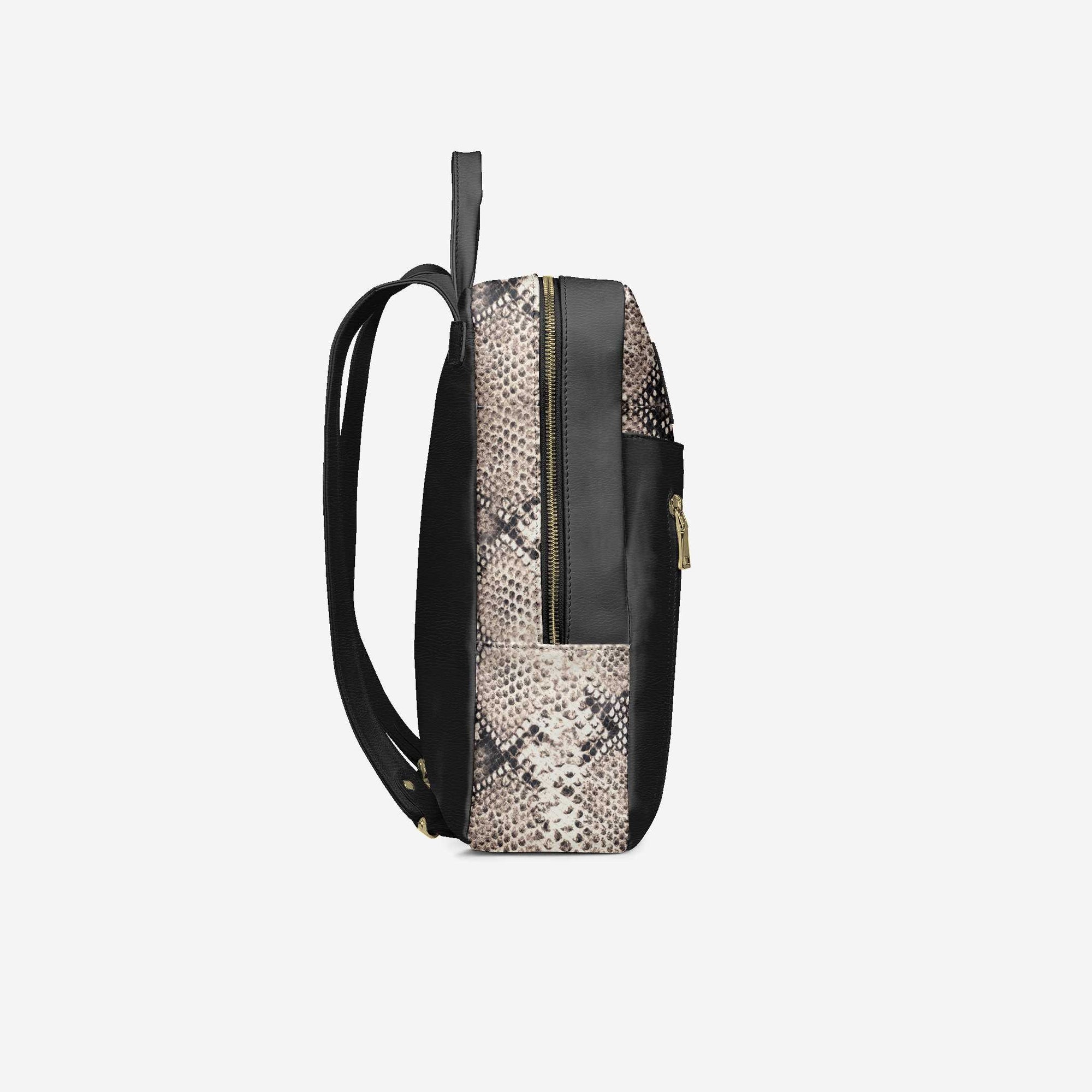 DESIGNER LUXE URBAN ZIP BACKPACK Black & Python