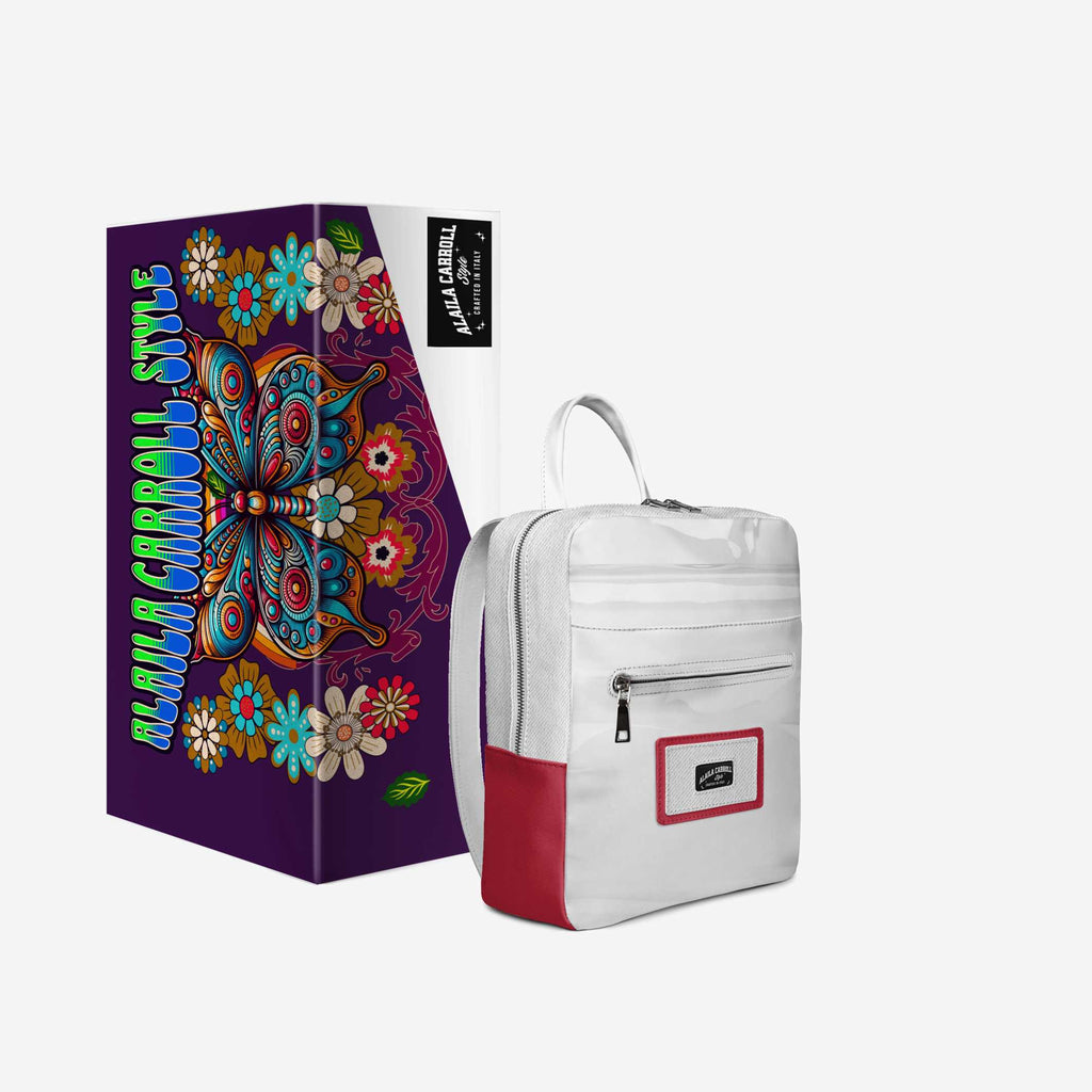 DESIGNER LUXE URBAN MINIMAL BACKPACK Red & White