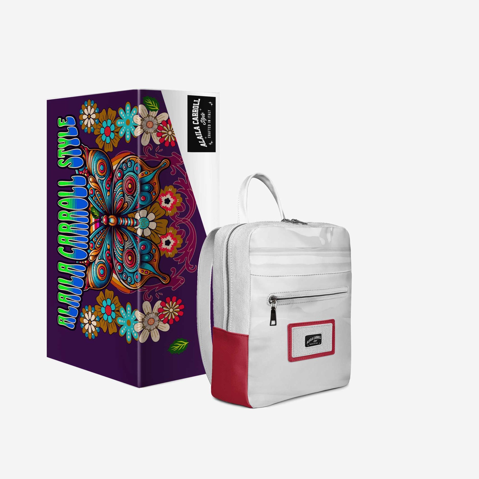 DESIGNER LUXE URBAN MINIMAL BACKPACK Red & White