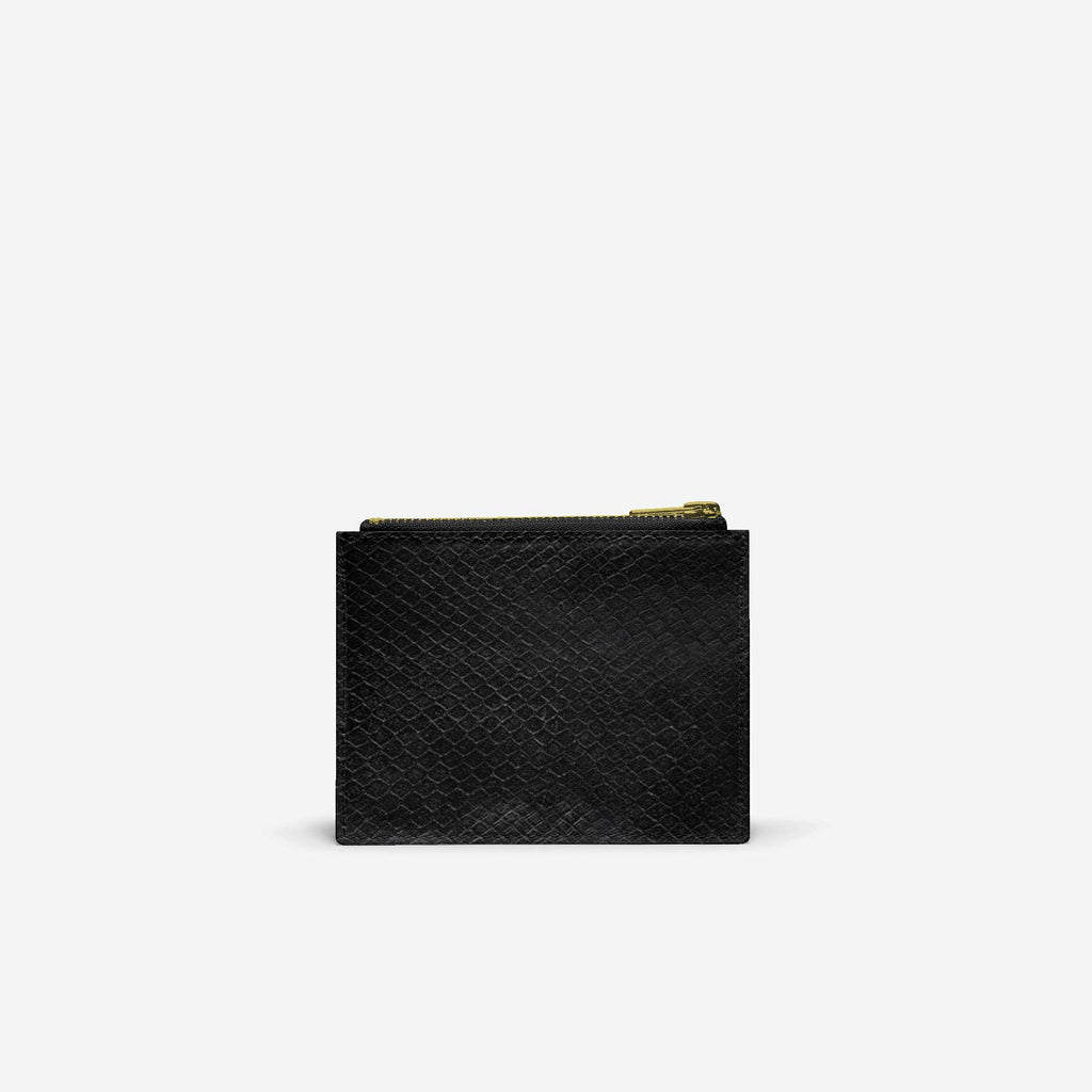 Stripe Zip Designer Luxe Purse – Serpentine Suede & Black Python