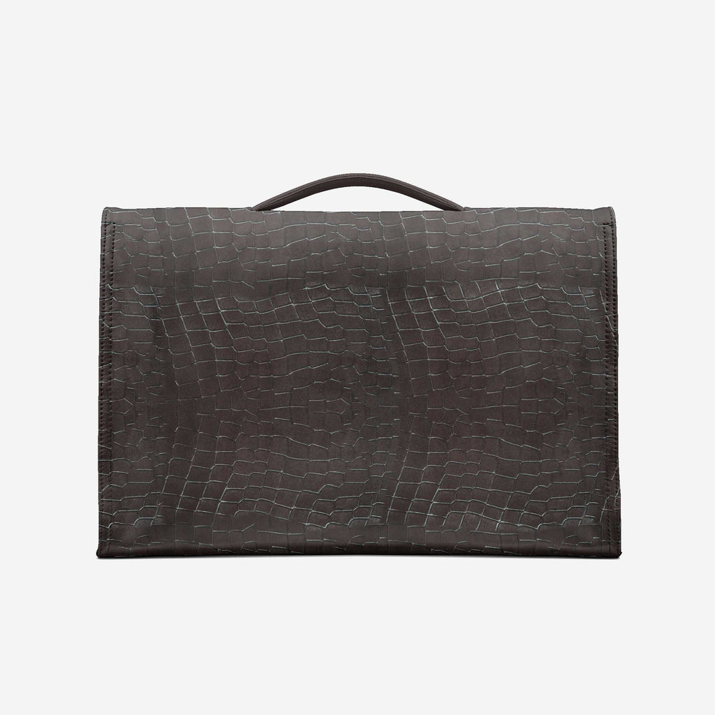 Designer Luxury Classic Work Bag – Brown & Beige Croc