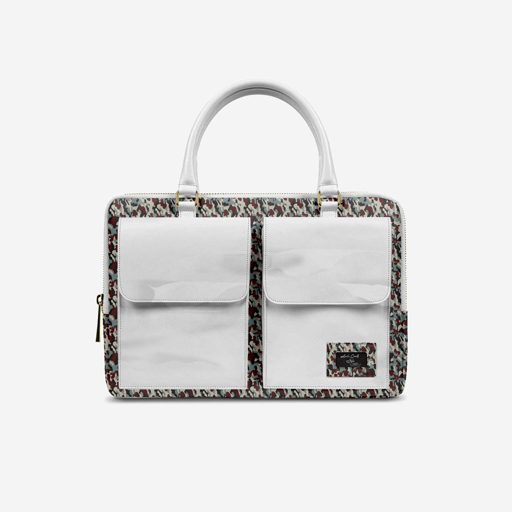 DESIGNER LUXURY DOUBLE POCKET BAG White & Print