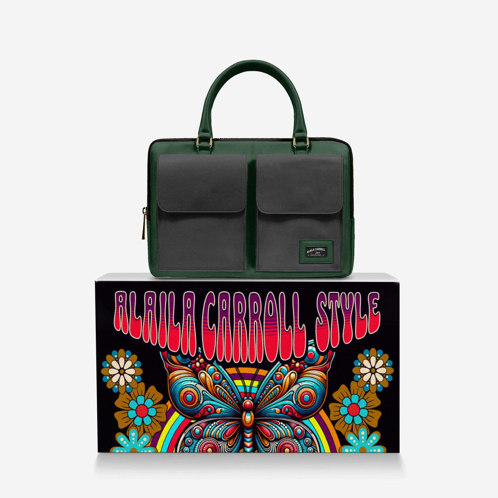 Designer Luxury Double Pocket Bag – Serpentine & Black