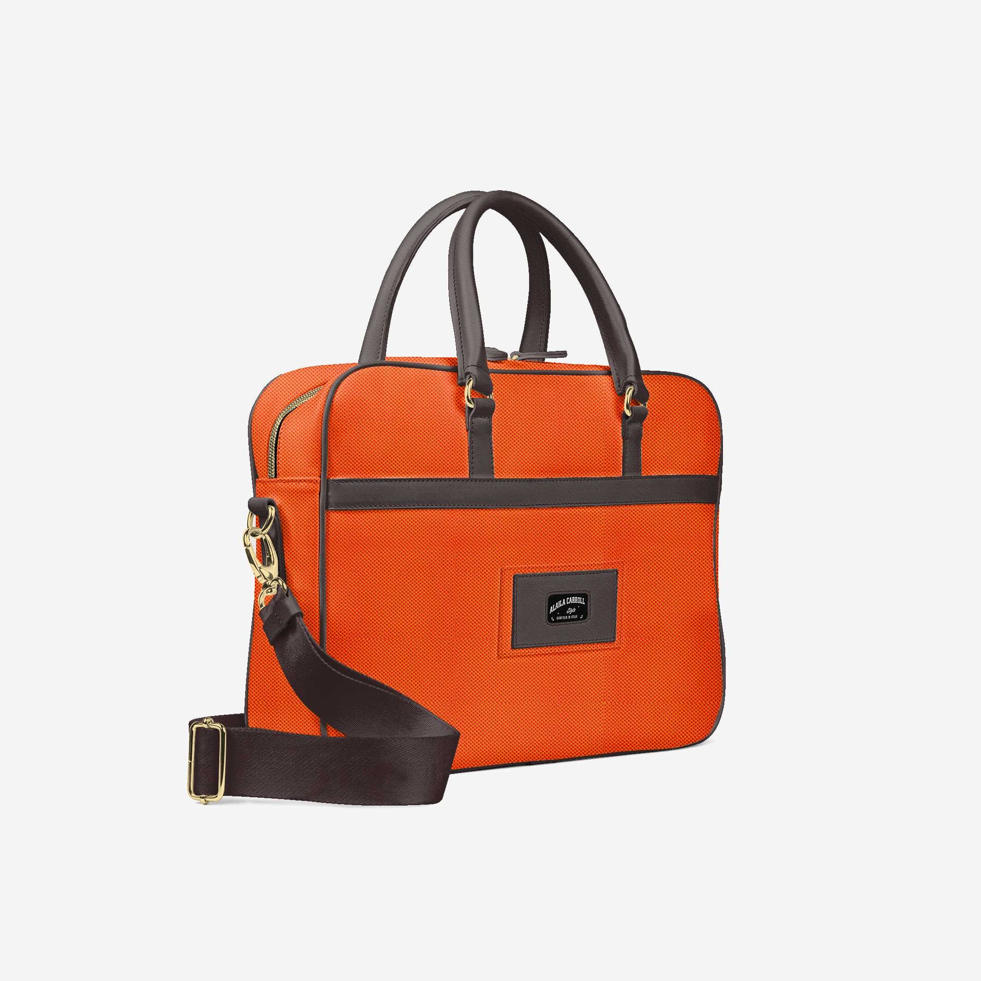DESIGNER LUXURY URBAN WORK BAG Orange & Brown