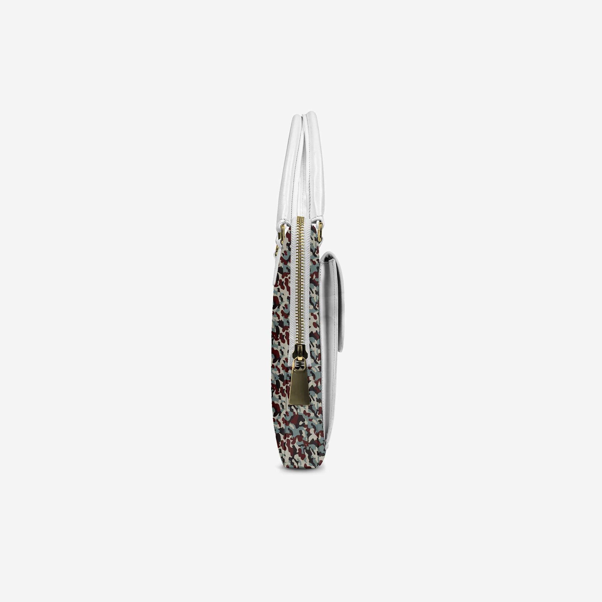 DESIGNER LUXURY DOUBLE POCKET BAG White & Print