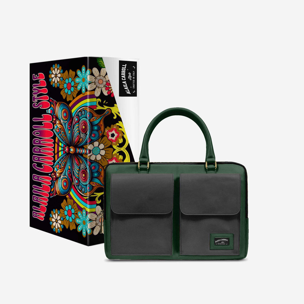 Designer Luxury Double Pocket Bag – Serpentine & Black