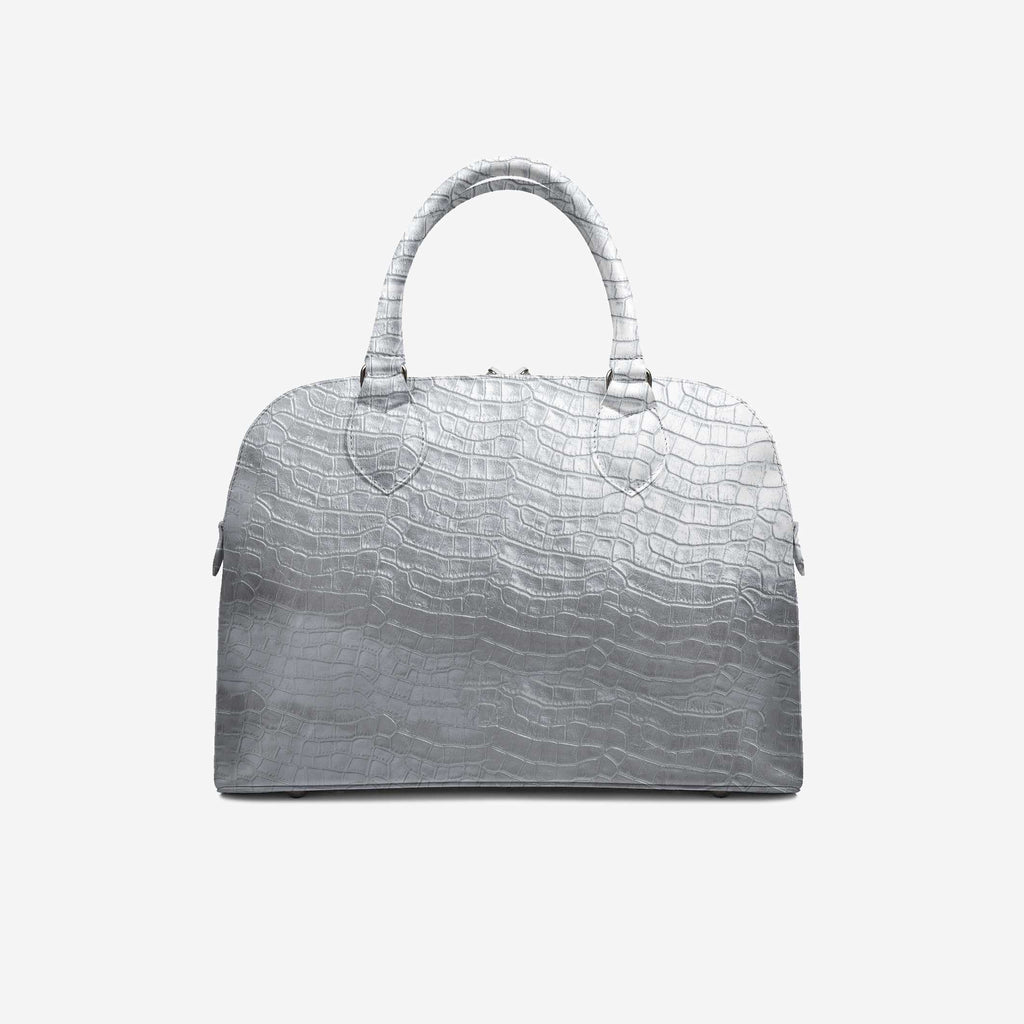 Designer Luxury Fashion-Chic Bag Silver Croc – Modern Elegance with Timeless Sophistication