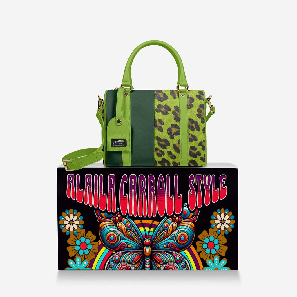 Designer Luxury Stylish Green & Jaguar Print Pendant Bag – Alaila Carroll Style