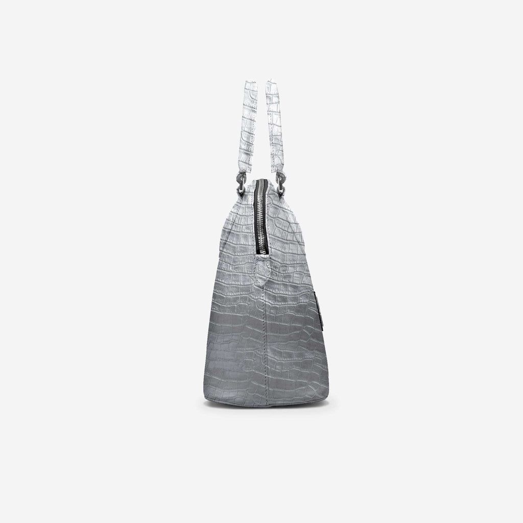 Designer Luxury Fashion-Chic Bag Silver Croc – Modern Elegance with Timeless Sophistication