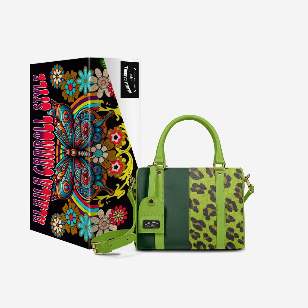Designer Luxury Stylish Green & Jaguar Print Pendant Bag – Alaila Carroll Style