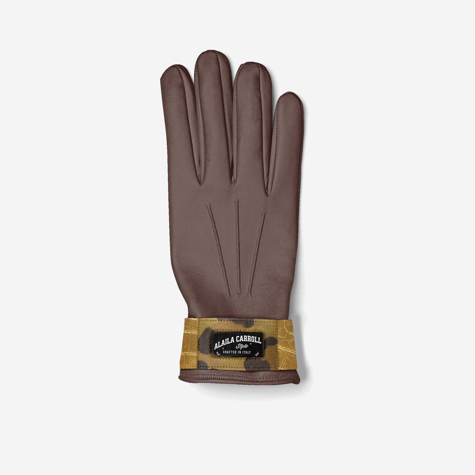 DESIGNER LUXE FASHION GLOVES Brown, Gold, & Leopard