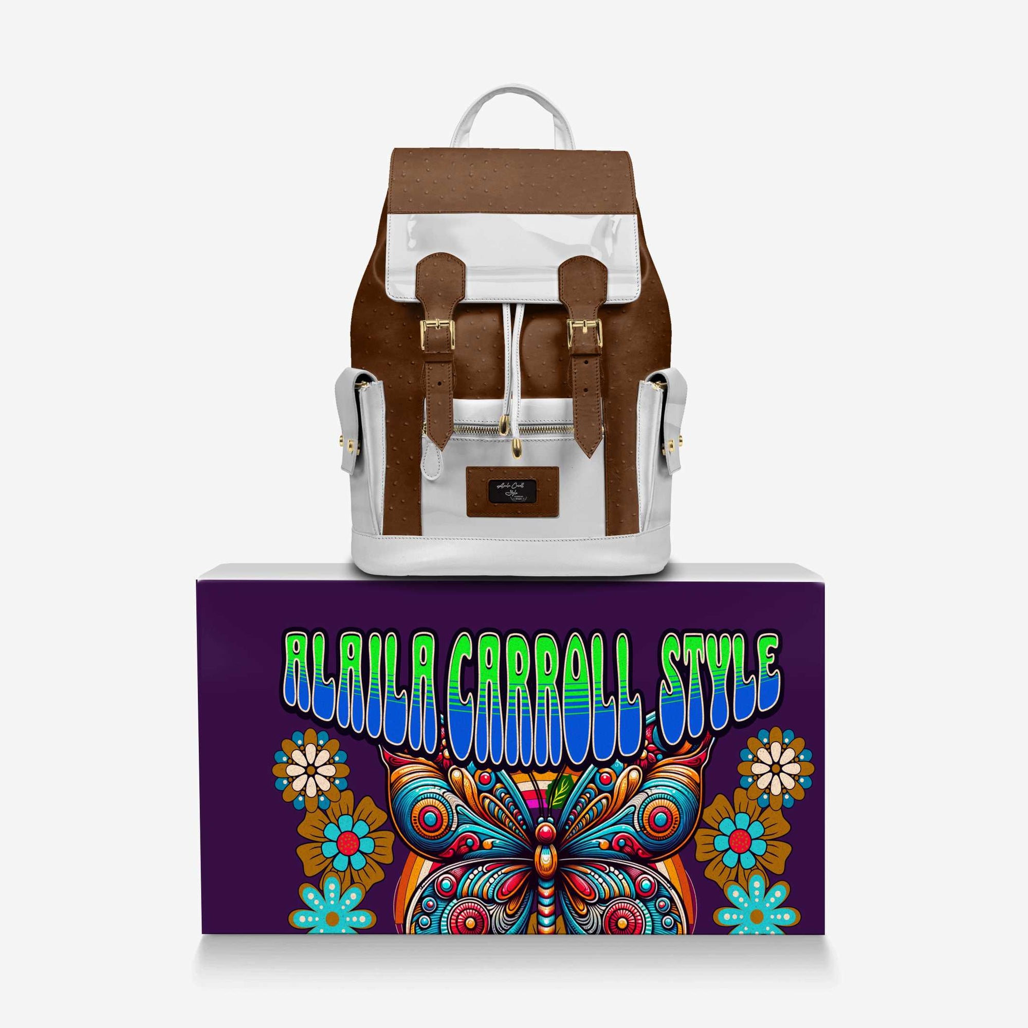 RETRO LUXE BACKPACK White & Brown