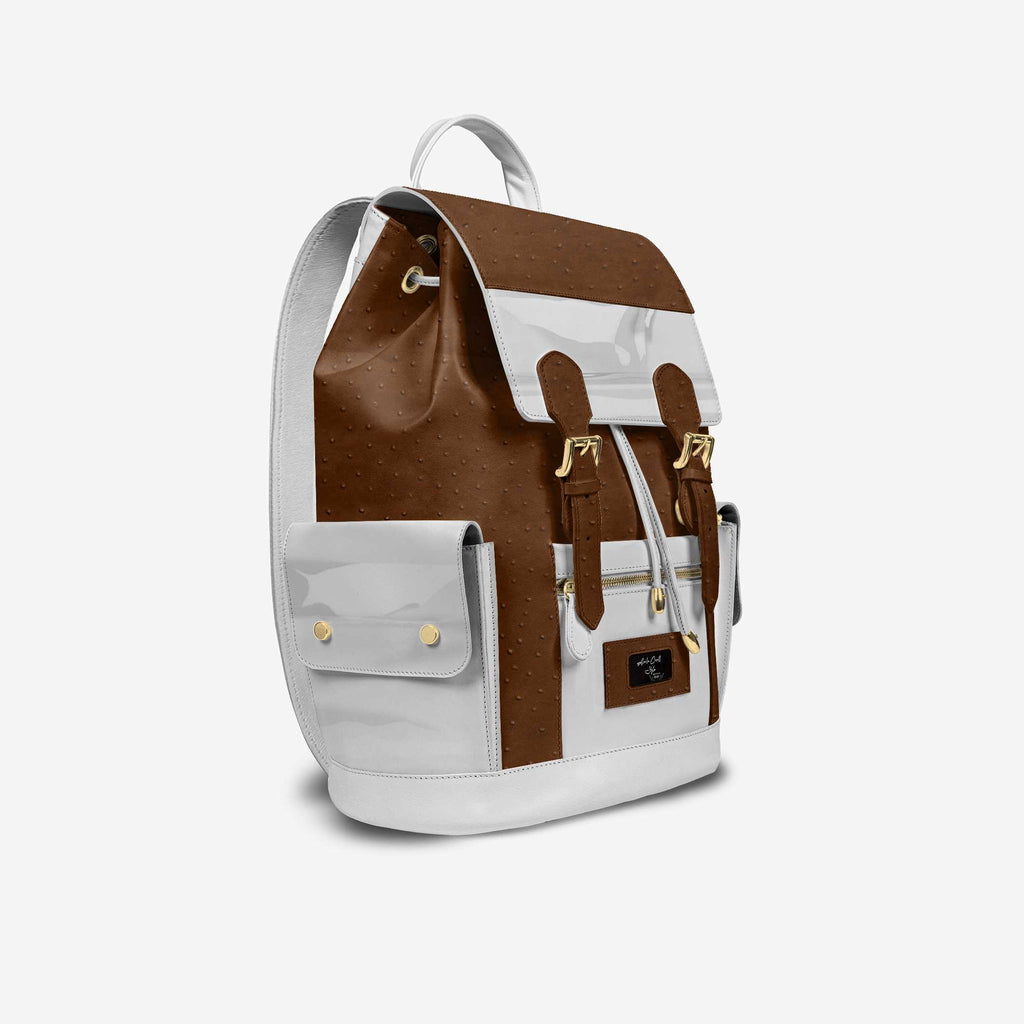 RETRO LUXE BACKPACK White & Brown