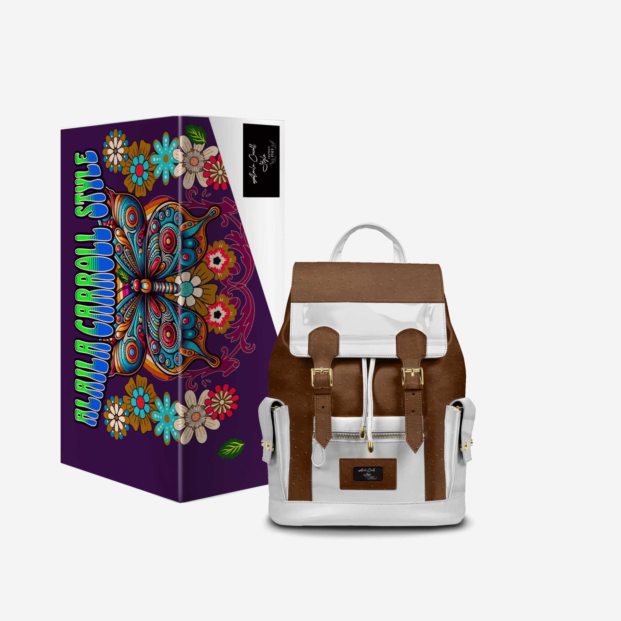 RETRO LUXE BACKPACK White & Brown