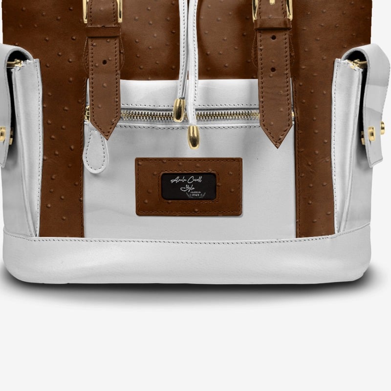 RETRO LUXE BACKPACK White & Brown