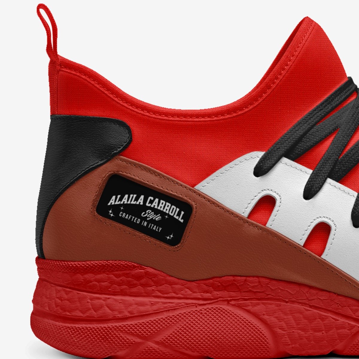 Contemporary Sock Runner Red, White, & Black
