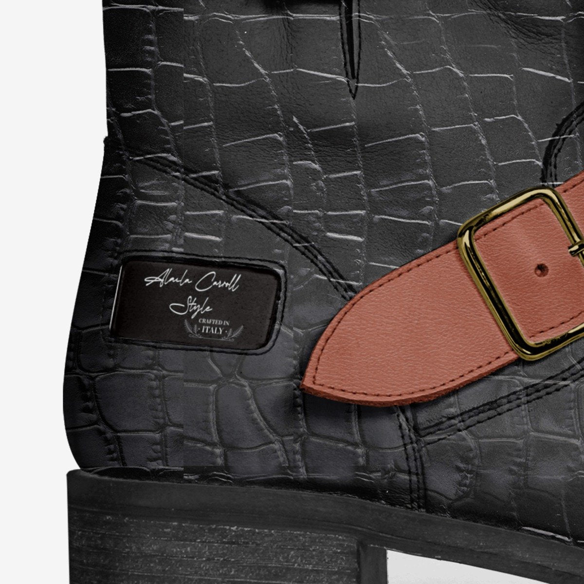 Police Belted Boot Black & Rust