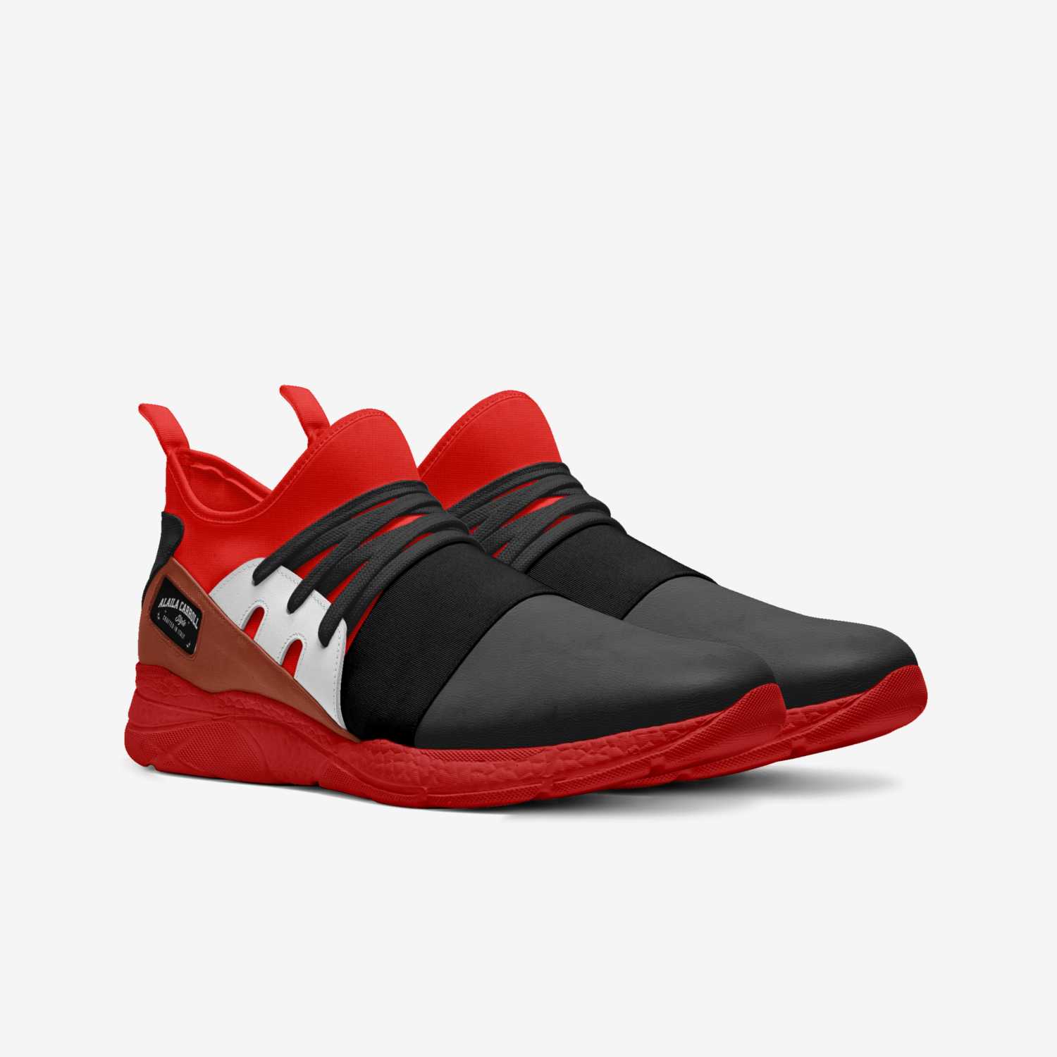 Contemporary Sock Runner Red, White, & Black