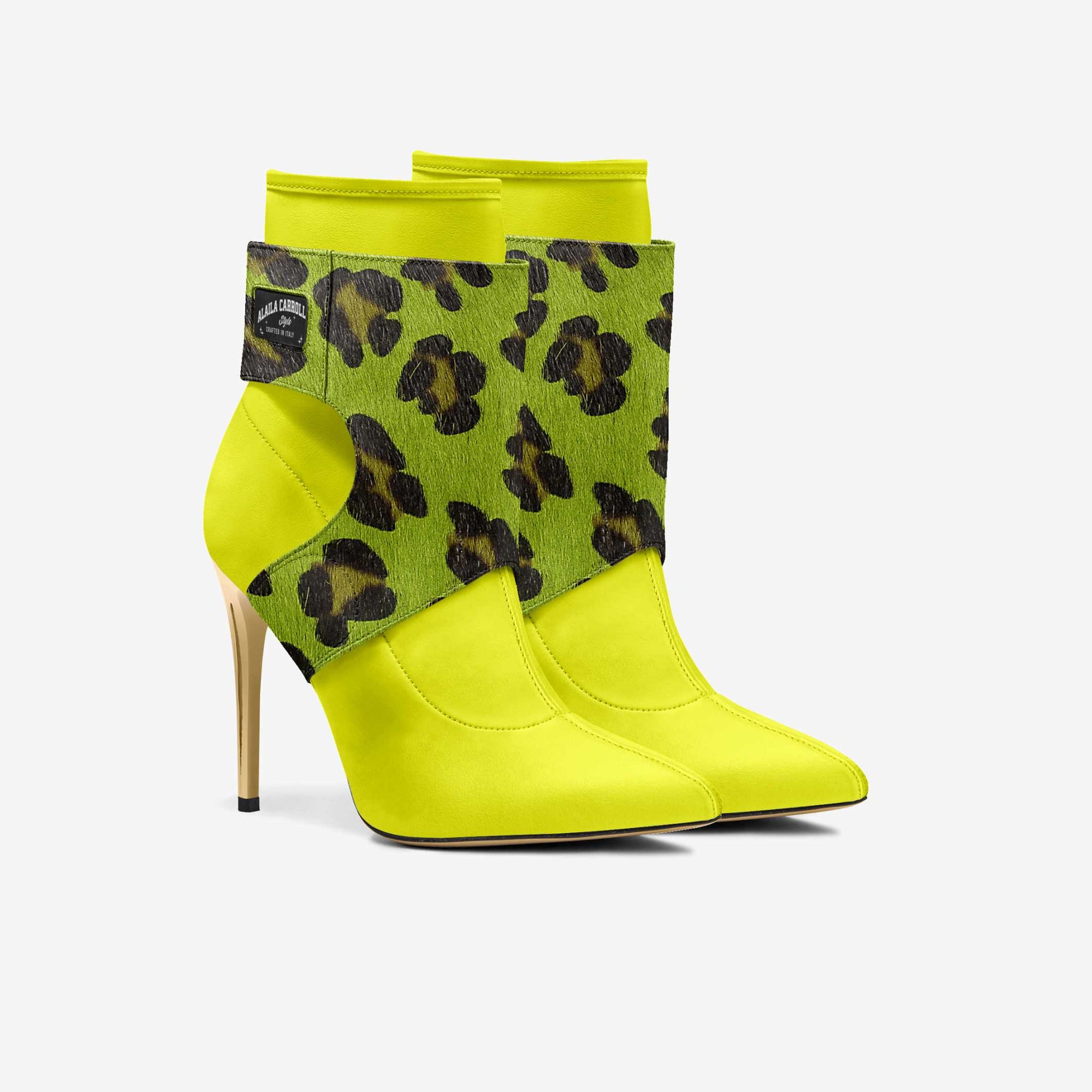 FUTURE YELLOW & GREEN JAGUAR PRINT HIGH HEEL