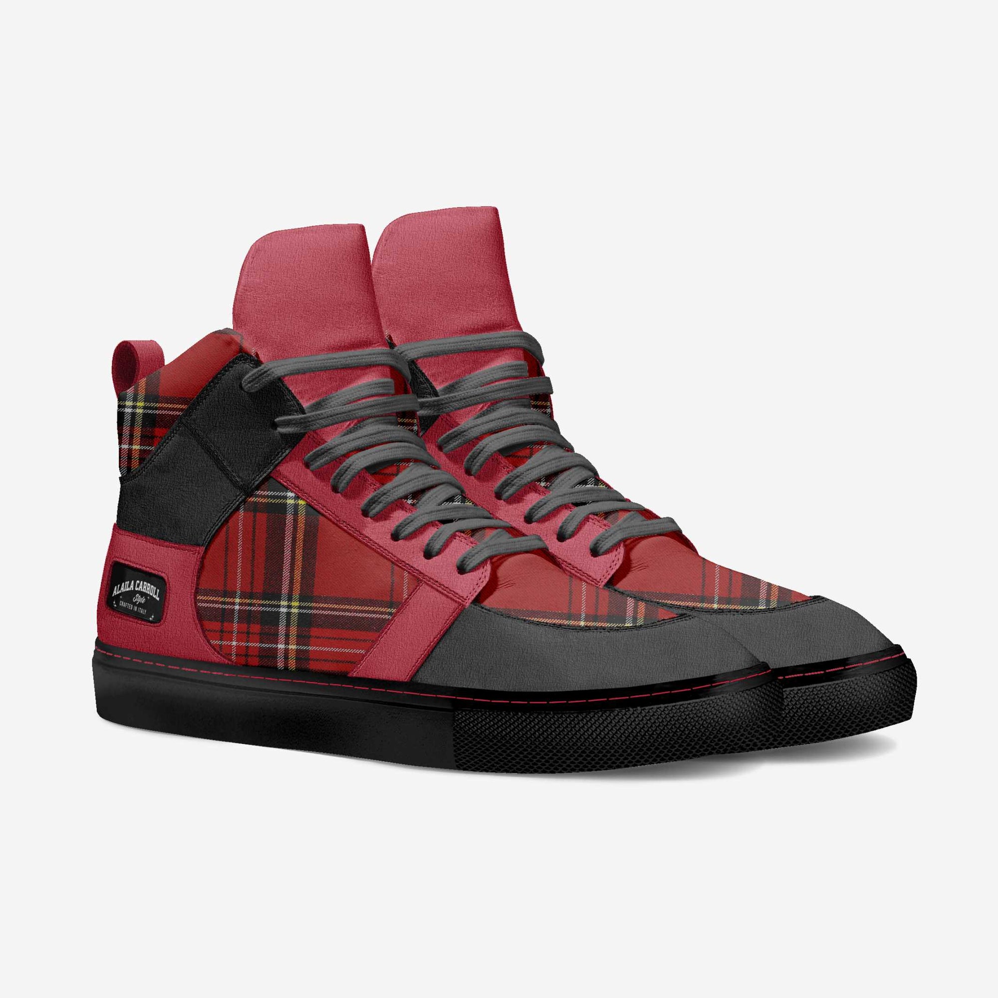 LUXURY CLASSIC BALLER HIGH TOP RED, BLACK, & PLAID