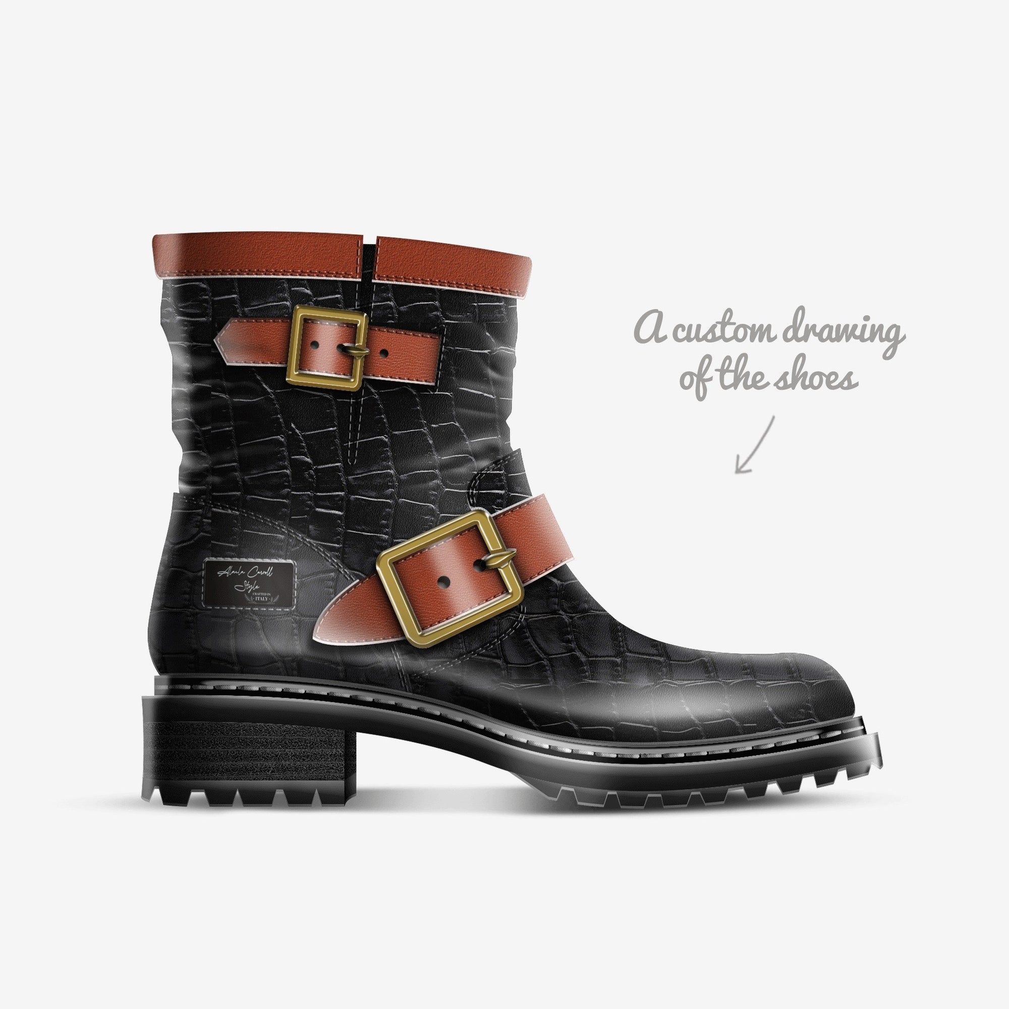 Police Belted Boot Black & Rust
