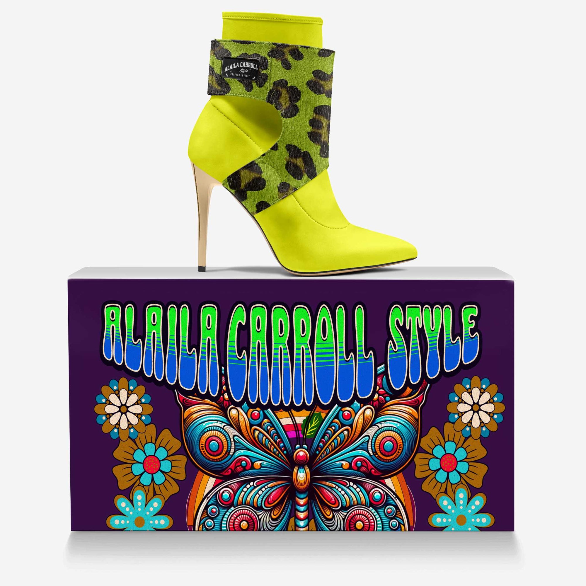 FUTURE YELLOW & GREEN JAGUAR PRINT HIGH HEEL