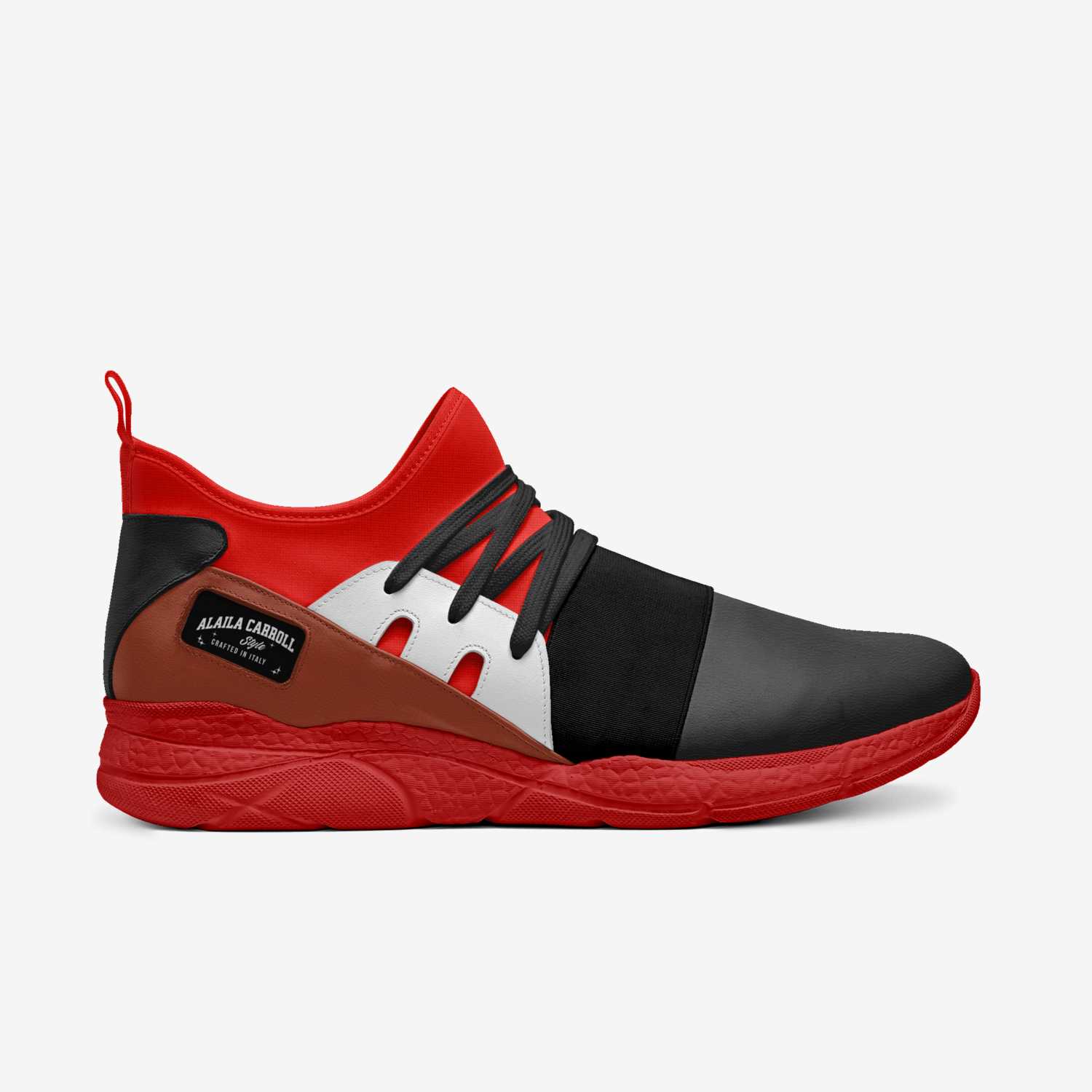 Contemporary Sock Runner Red, White, & Black