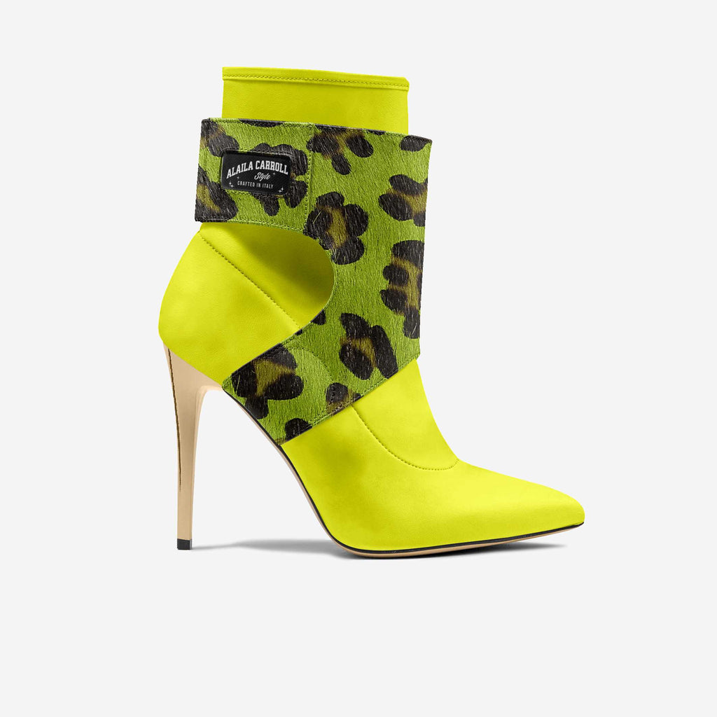 FUTURE YELLOW & GREEN JAGUAR PRINT HIGH HEEL