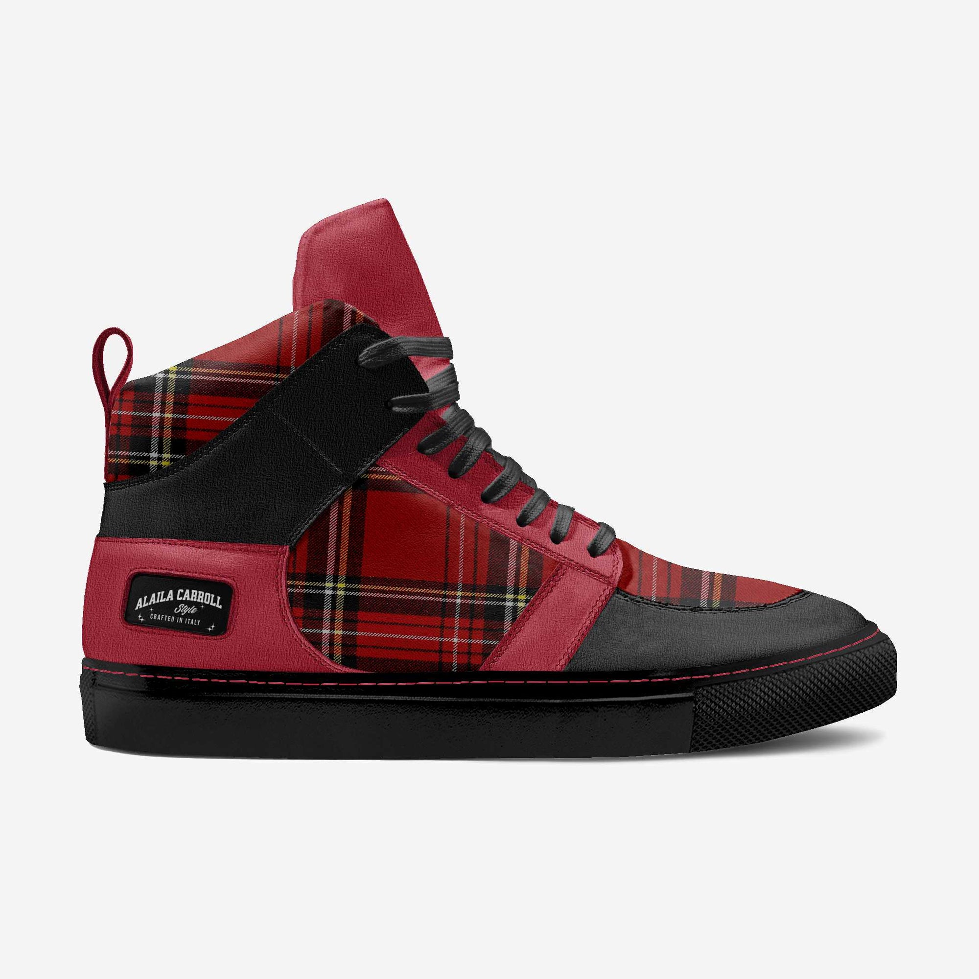 LUXURY CLASSIC BALLER HIGH TOP RED, BLACK, & PLAID