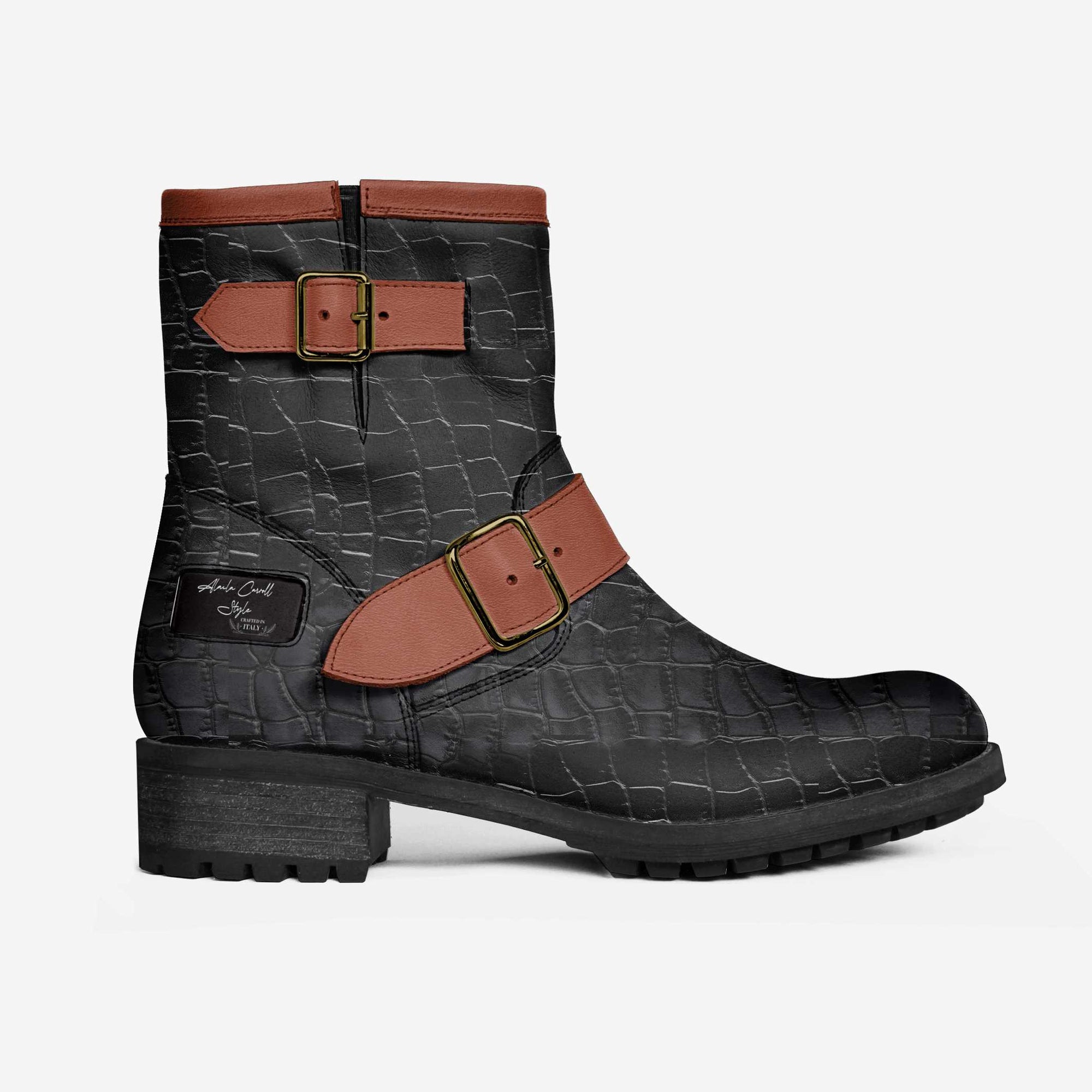 Police Belted Boot Black & Rust