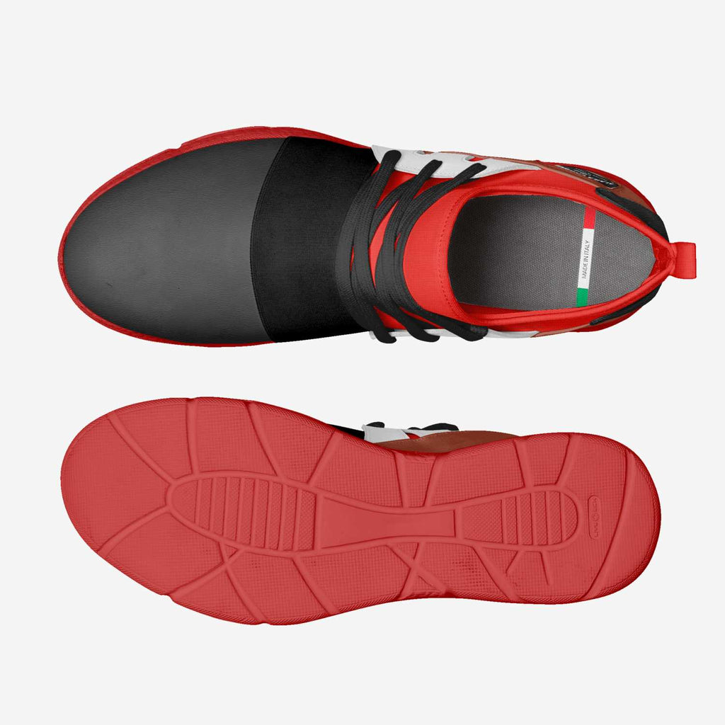 Contemporary Sock Runner Red, White, & Black