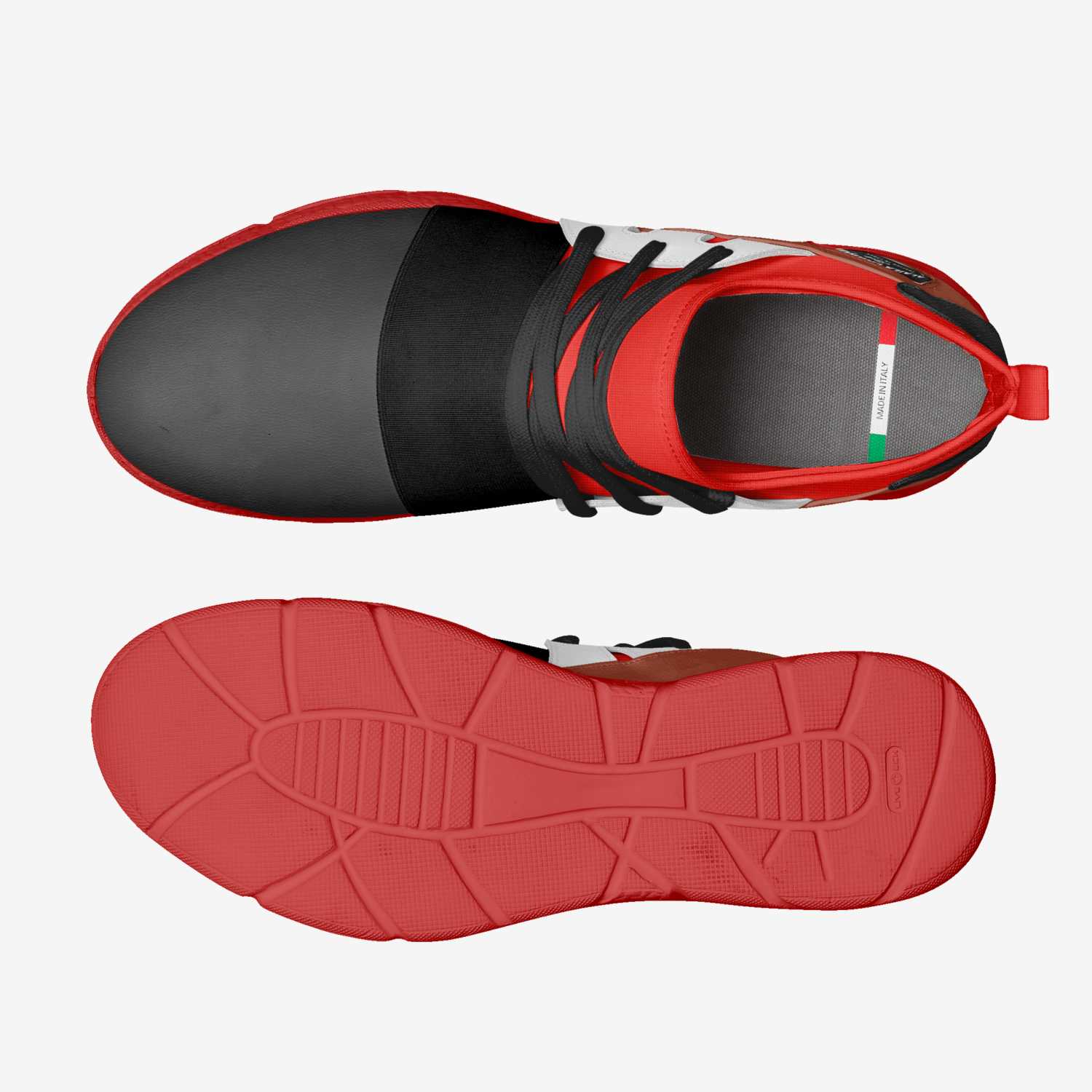 Contemporary Sock Runner Red, White, & Black