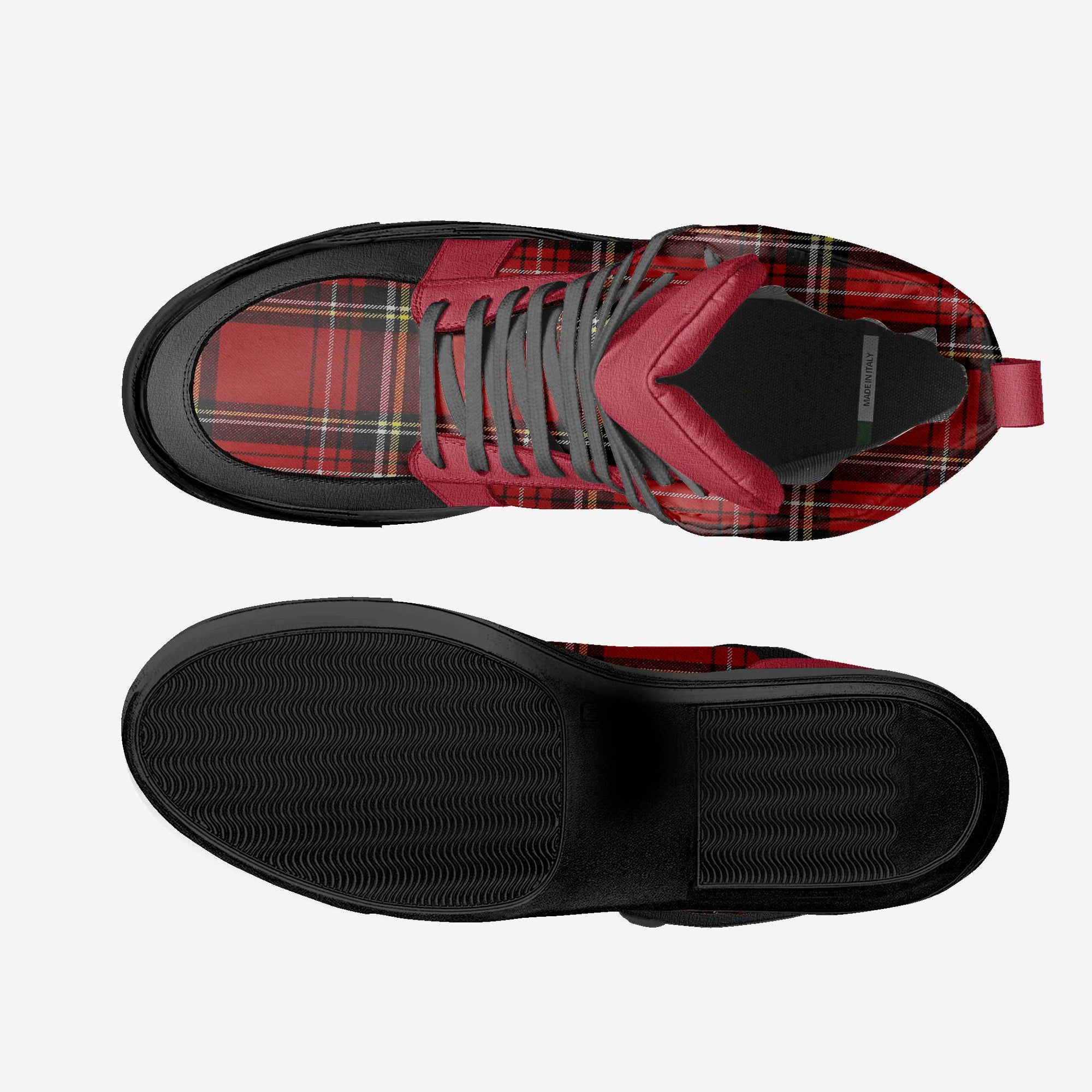 LUXURY CLASSIC BALLER HIGH TOP RED, BLACK, & PLAID