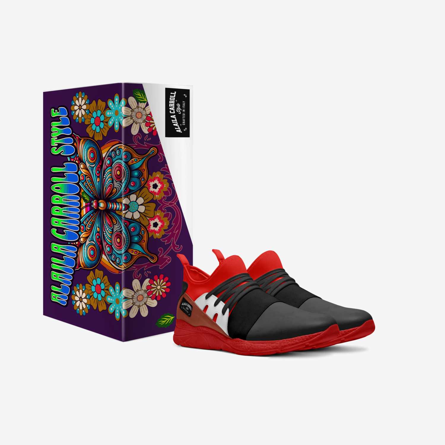 Contemporary Sock Runner Red, White, & Black