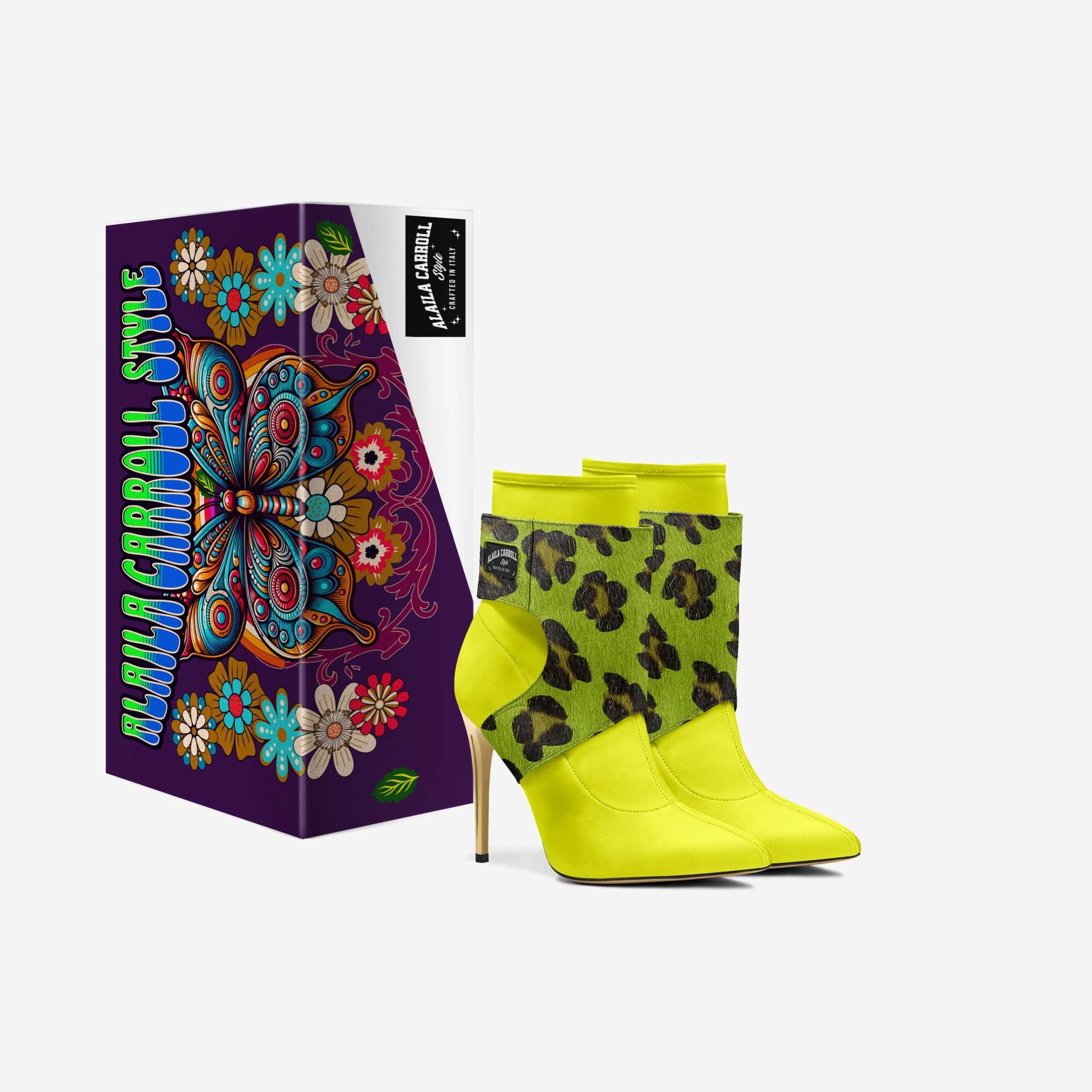 FUTURE YELLOW & GREEN JAGUAR PRINT HIGH HEEL