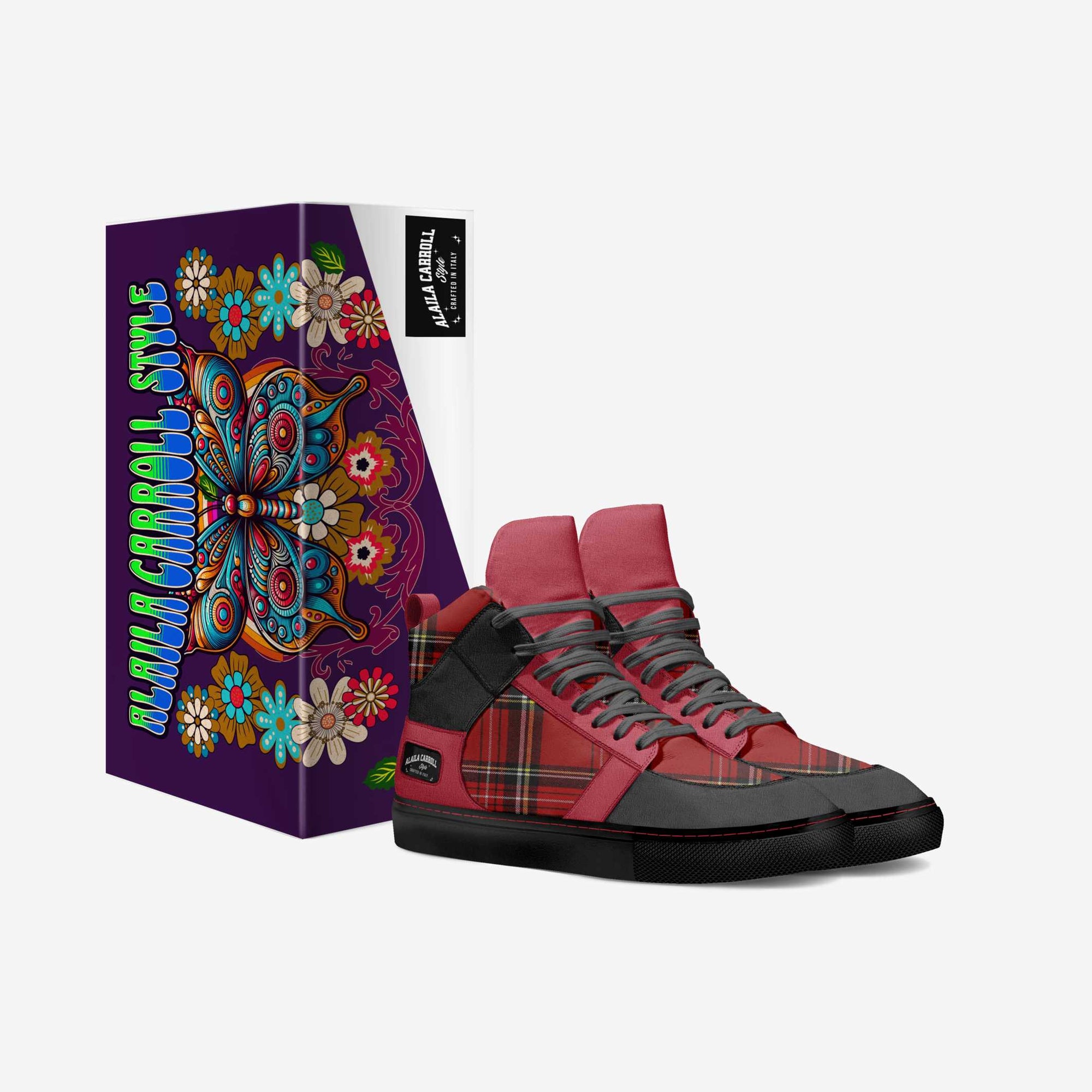 LUXURY CLASSIC BALLER HIGH TOP RED, BLACK, & PLAID