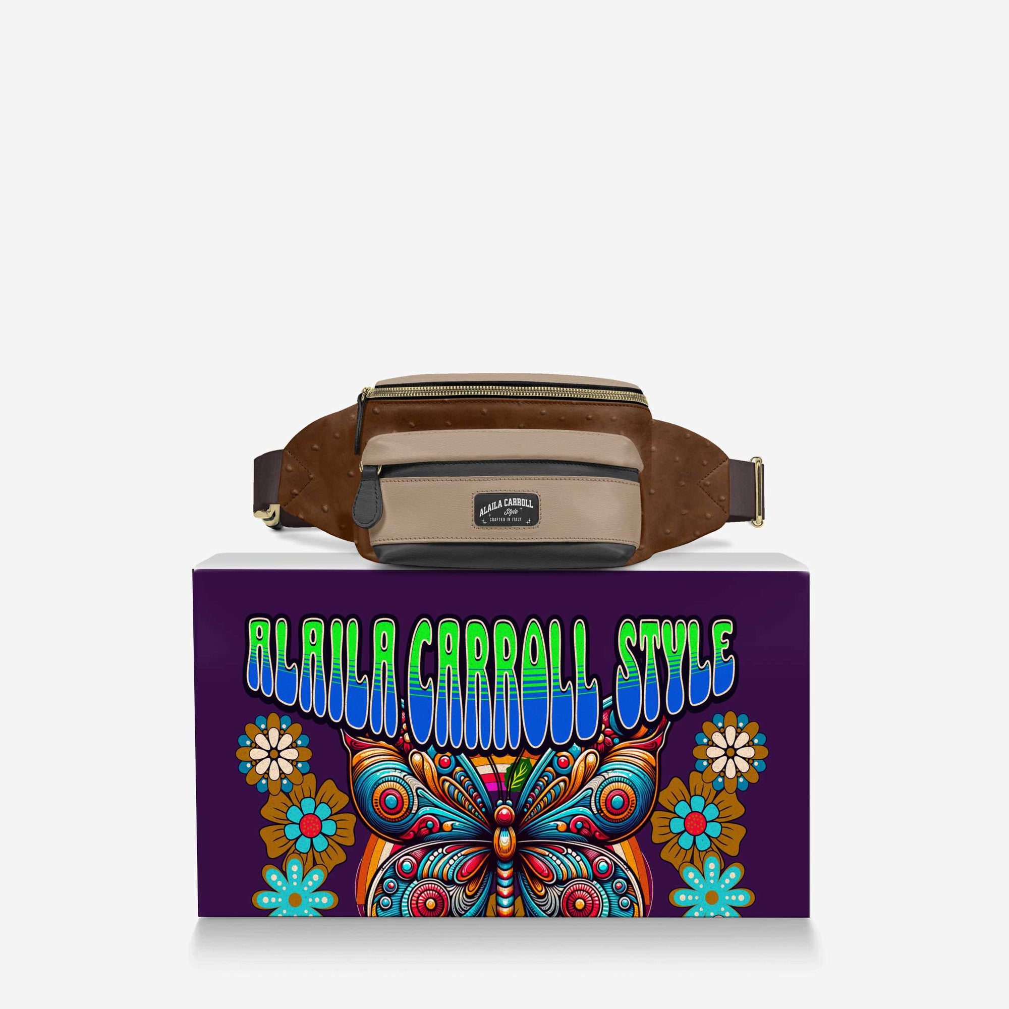 Brown & Tan DESIGNER LUXE MULTI-POCKET BELT BAG